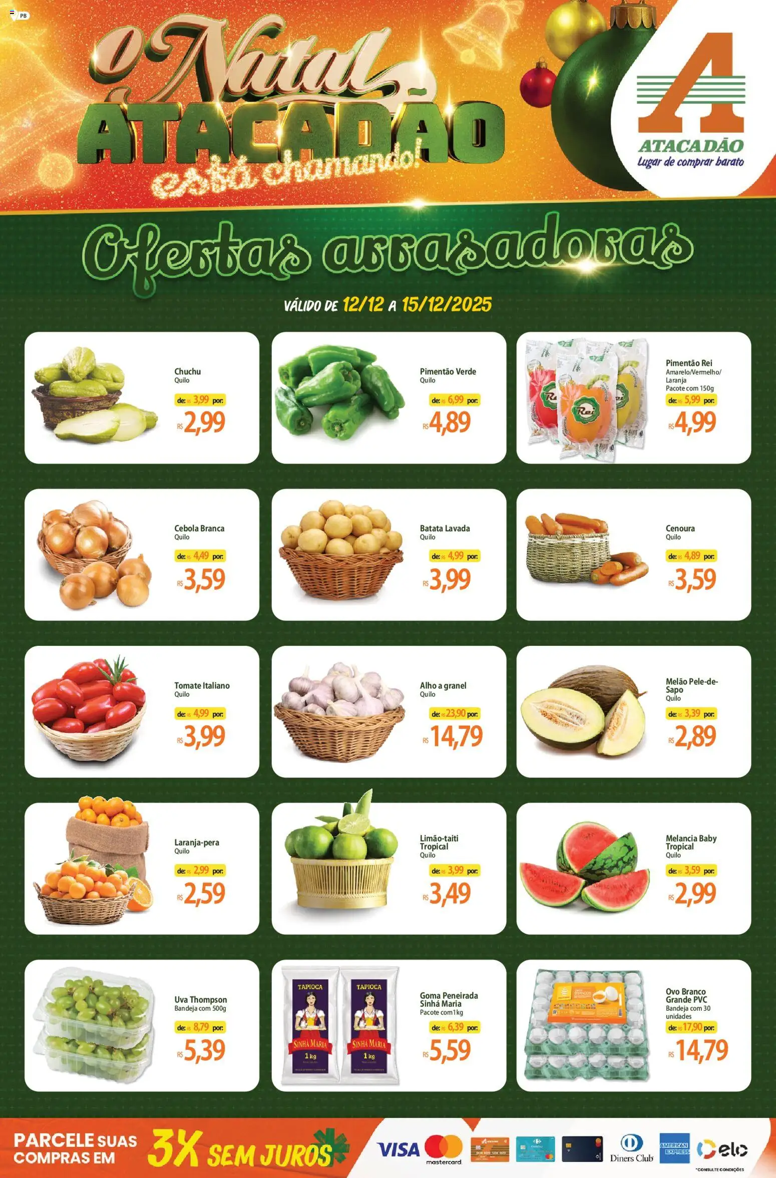 Pré-Visualização do folheto "Ofertas - PB" da loja Atacadão válido a partir de 12/12/2025