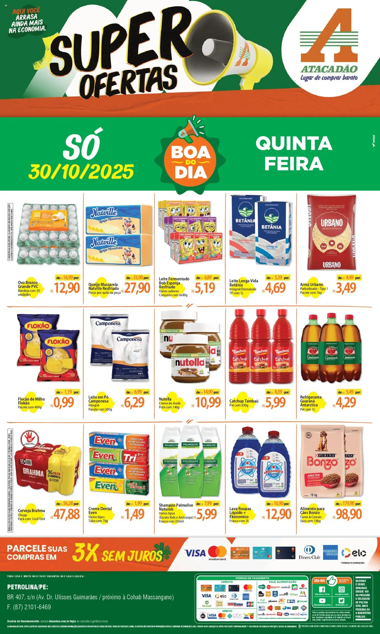 Pré-Visualização do folheto "Ofertas - PE" da loja Atacadão válido a partir de 30/10/2025