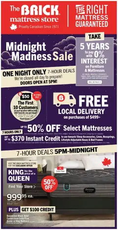 Un aperçu du dépliant Brick Mattress Store du magasin The Brick est valide à partir 10 oct. 2025