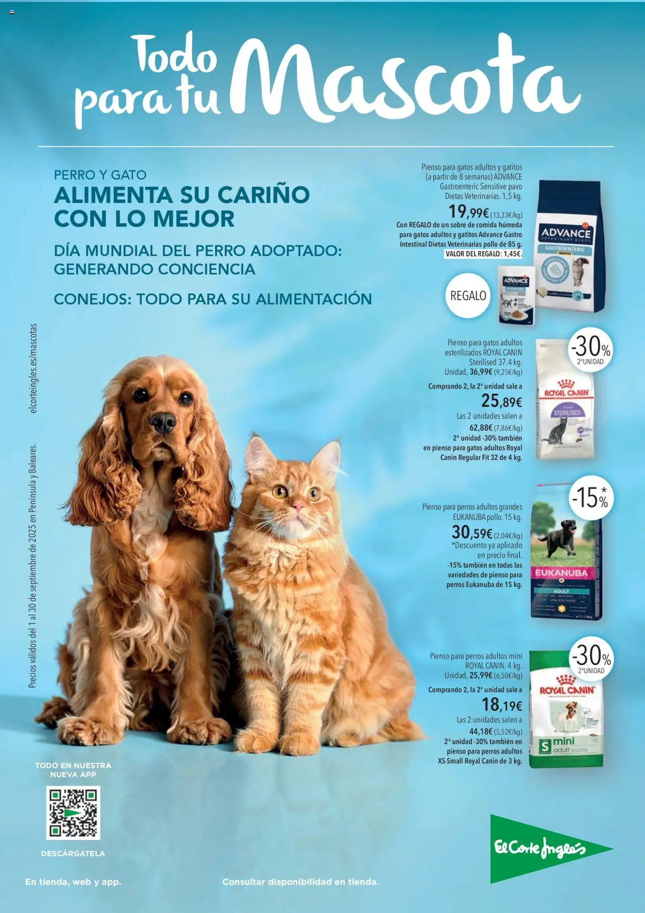 Catálogo Mascotas Septiembre El Corte Inglés y sus promociones válidas desde el 01/09/2025 - Número de página 1