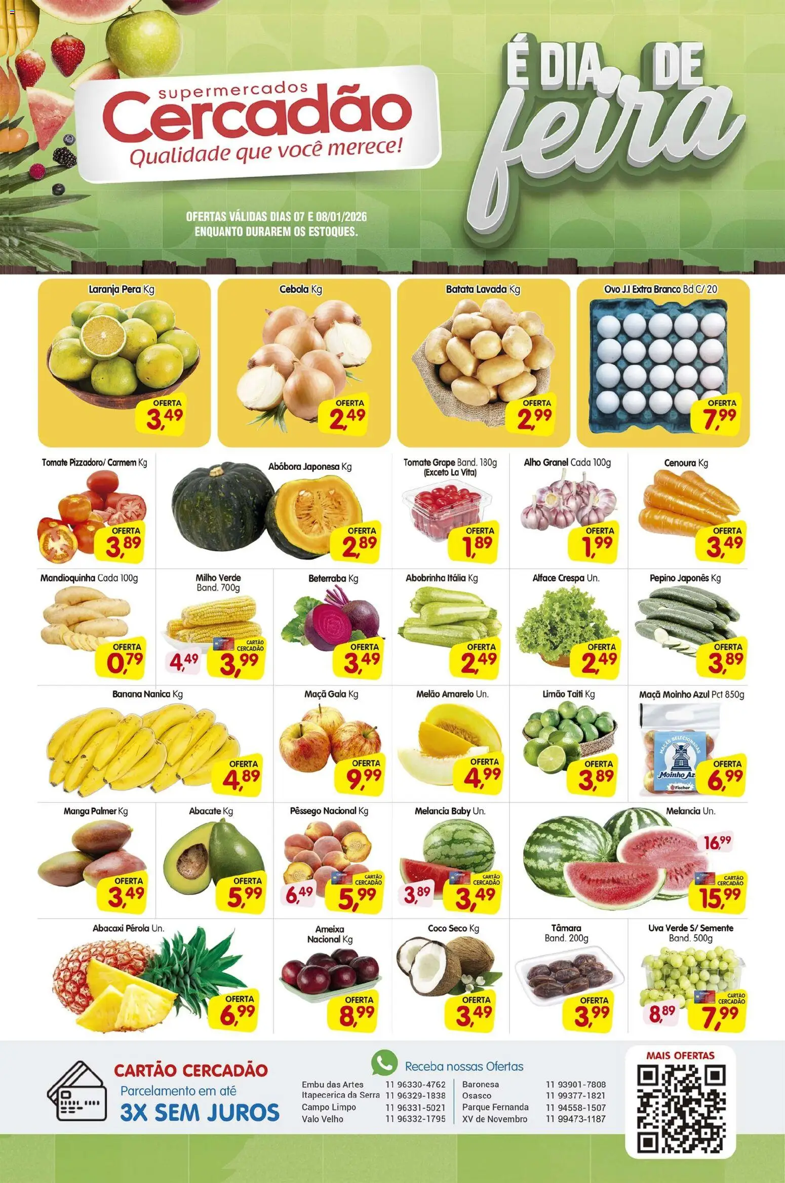 Pré-Visualização do folheto "Ofertas da semana" da loja Cercadão válido a partir de 07/01/2026