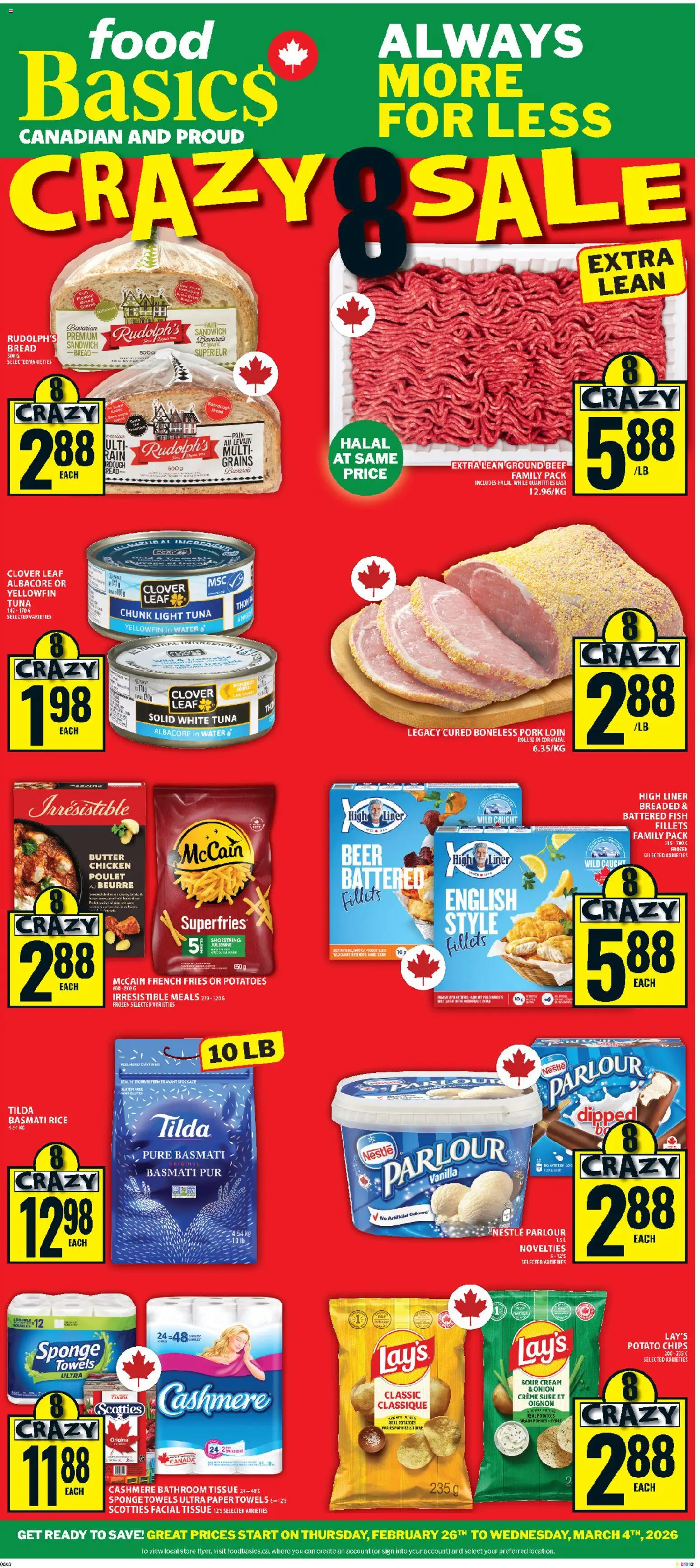 Un aperçu du dépliant Weekly flyer / circulaire du magasin Food Basics est valide à partir Feb 26, 2026