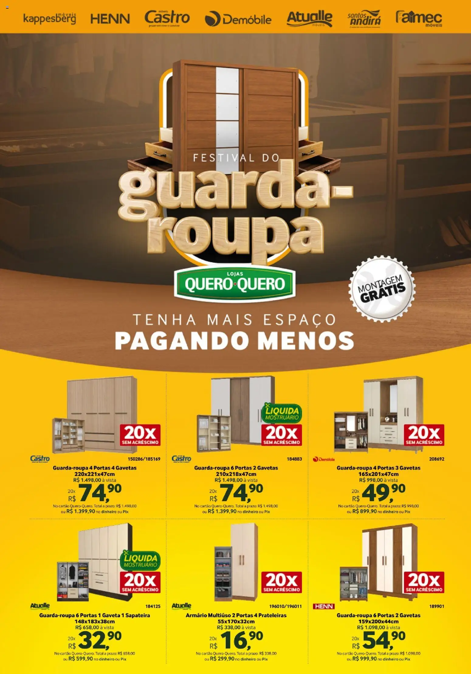 Pré-Visualização do folheto "Lojas Quero-Quero ofertas Festival do Guarda-roupa" da loja Lojas Quero-Quero válido a partir de 01/04/2026