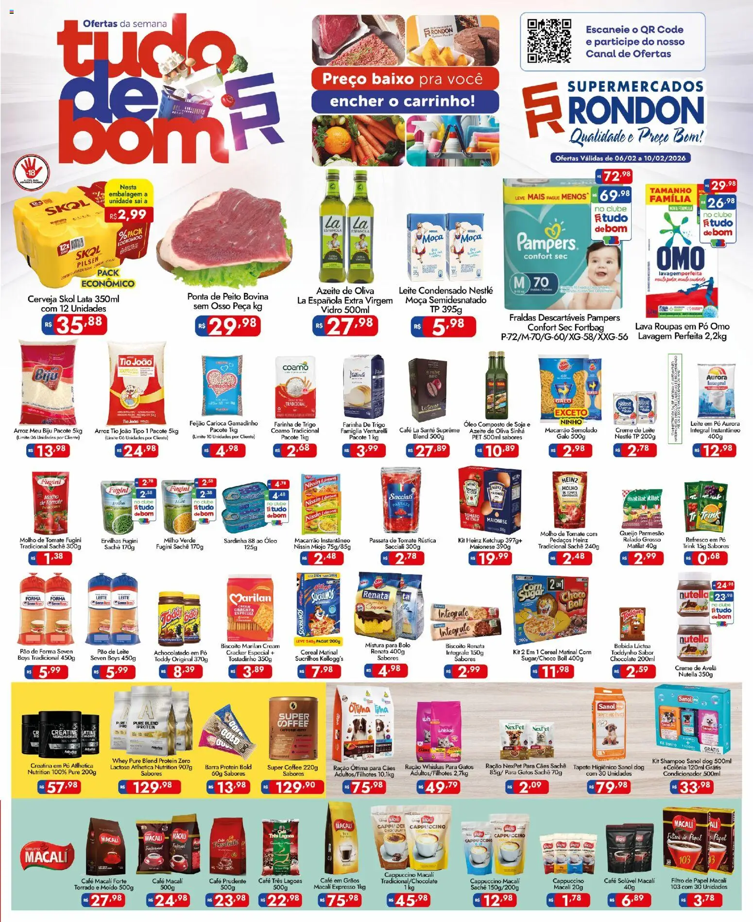 Pré-Visualização do folheto "Ofertas do semana" da loja Supermercados Rondon válido a partir de 06/02/2026