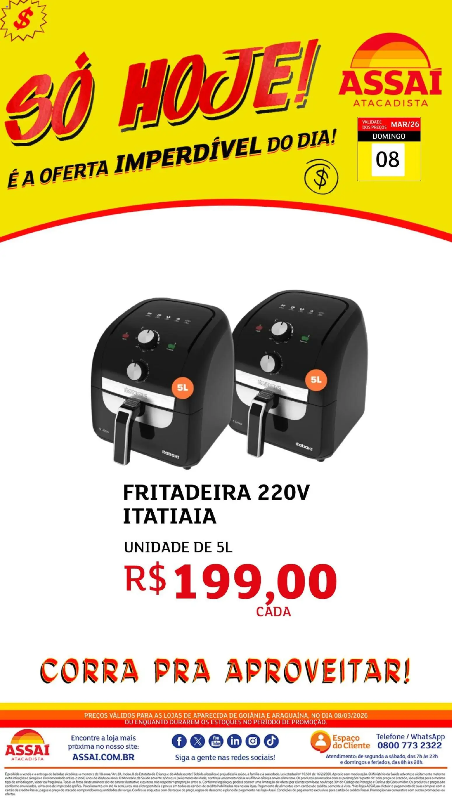 Pré-Visualização do folheto "Assaí Atacadista ofertas - TO" da loja Assaí Atacadista válido a partir de 08/03/2026