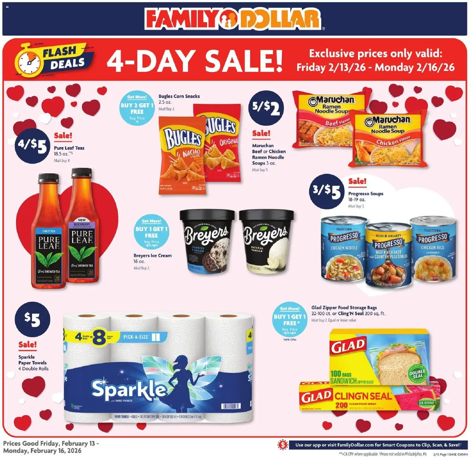 Ad Preview of Family Dollar 4 Day Sale from 02/13/2026