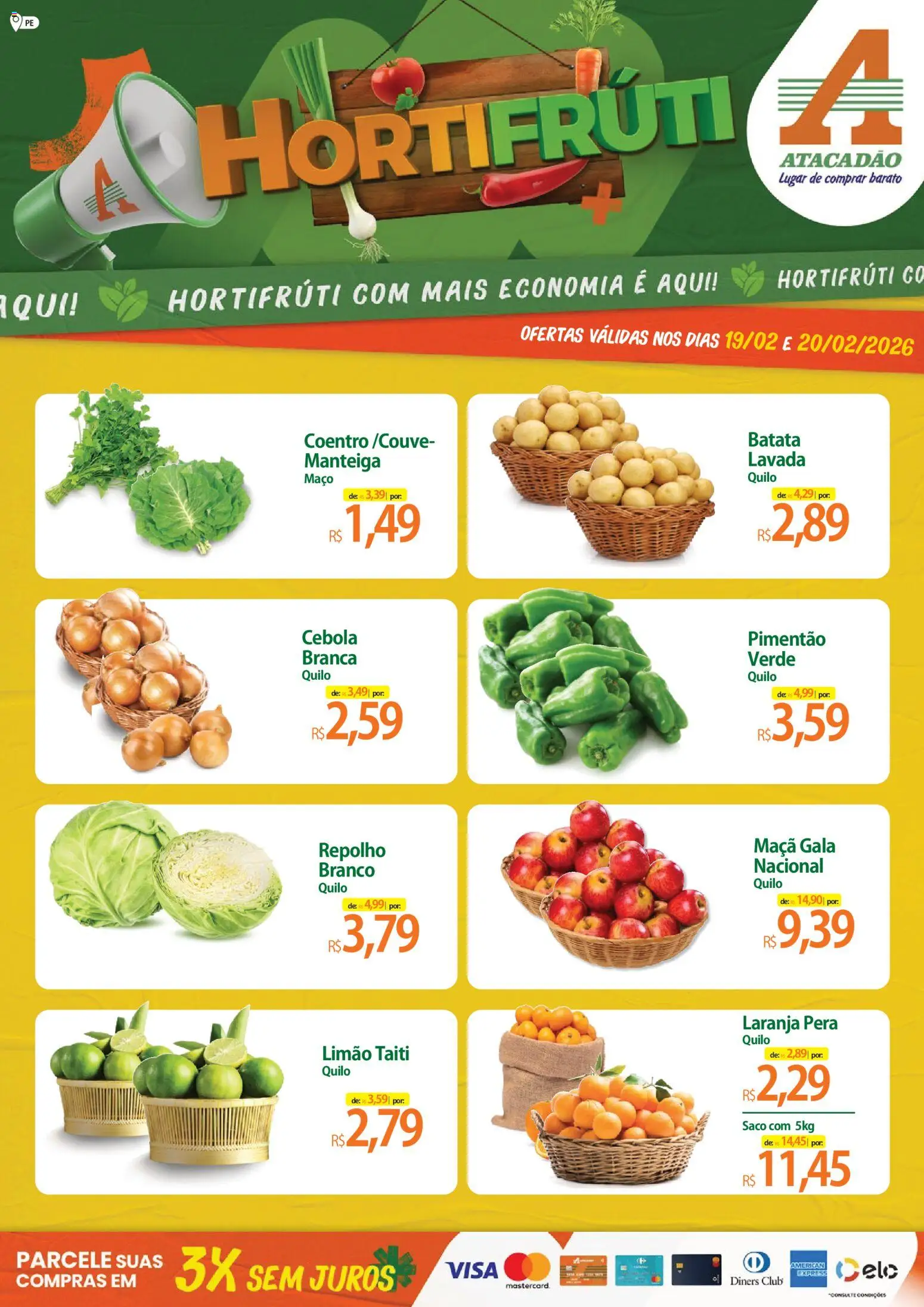 Pré-Visualização do folheto "Ofertas - PE" da loja Atacadão válido a partir de 19/02/2026