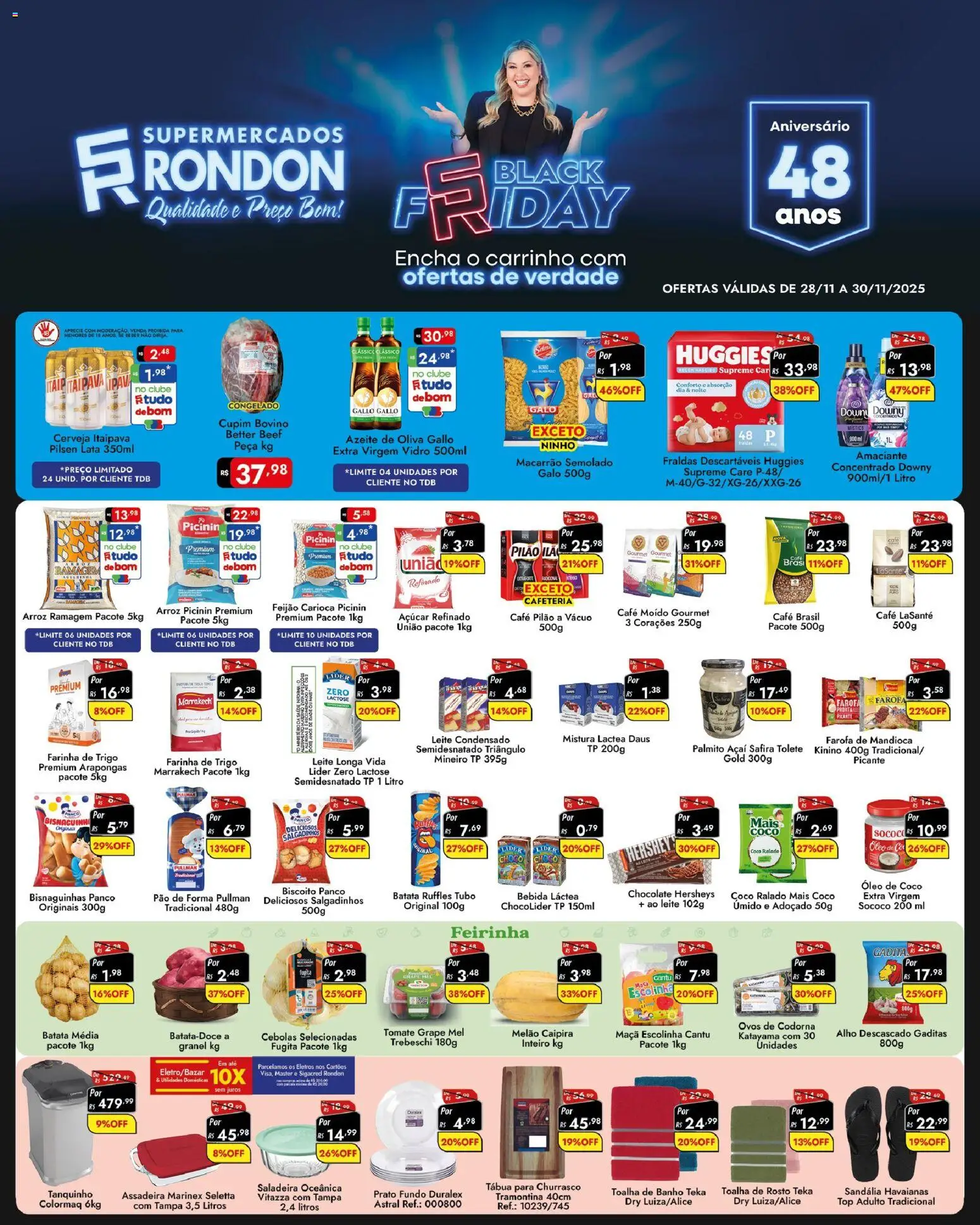 Pré-Visualização do folheto "Black Friday" da loja Supermercados Rondon válido a partir de 28/11/2025
