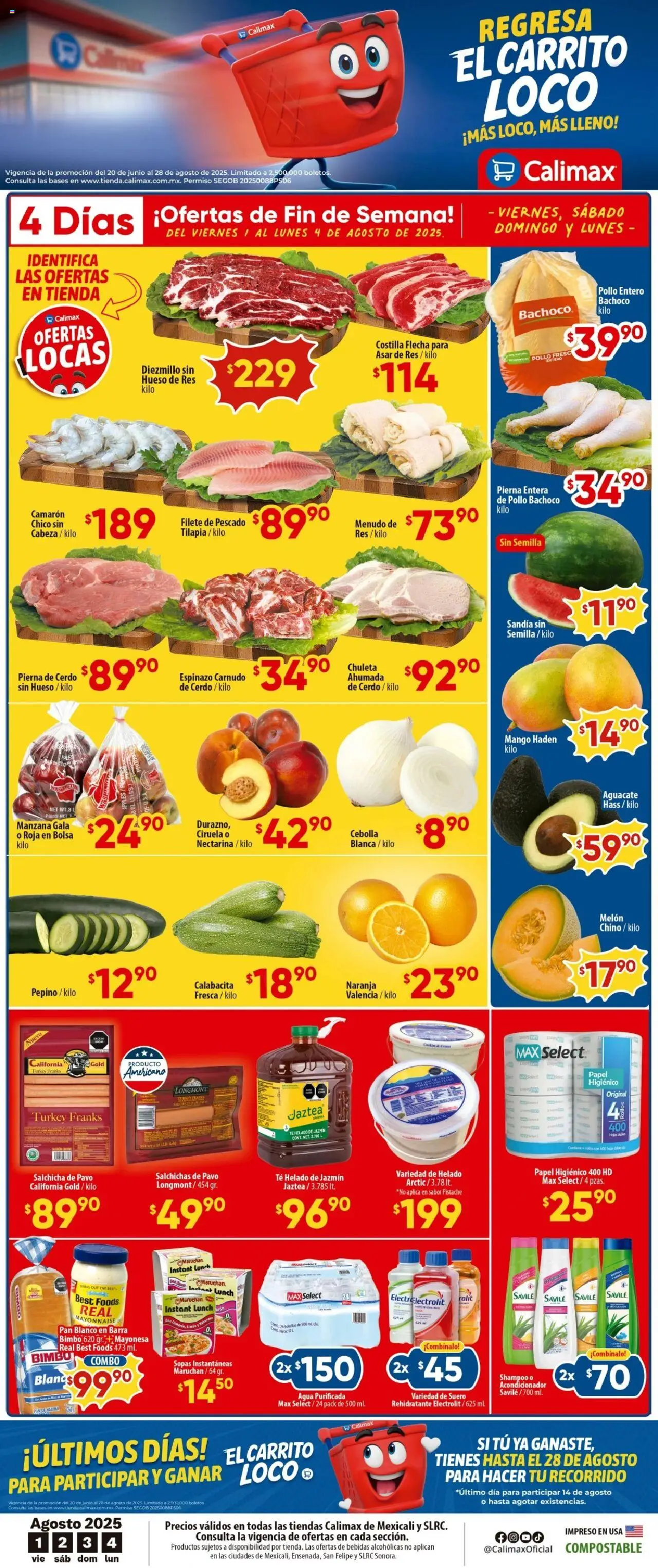 Folleto Mexicali Calimax y sus promociones válidas desde el 01/08/2025 - Número de página 1