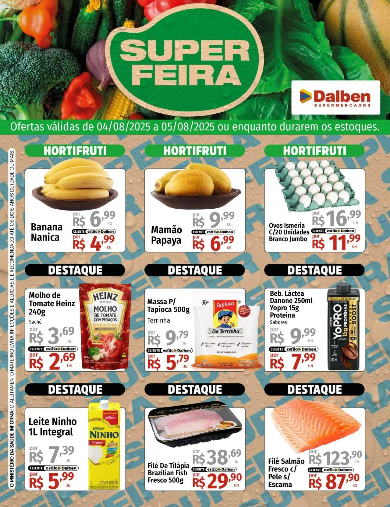 Supermercado Dalben folheto "Ofertas Super Feira" válido a partir de 04/08/2025 - número de página 1
