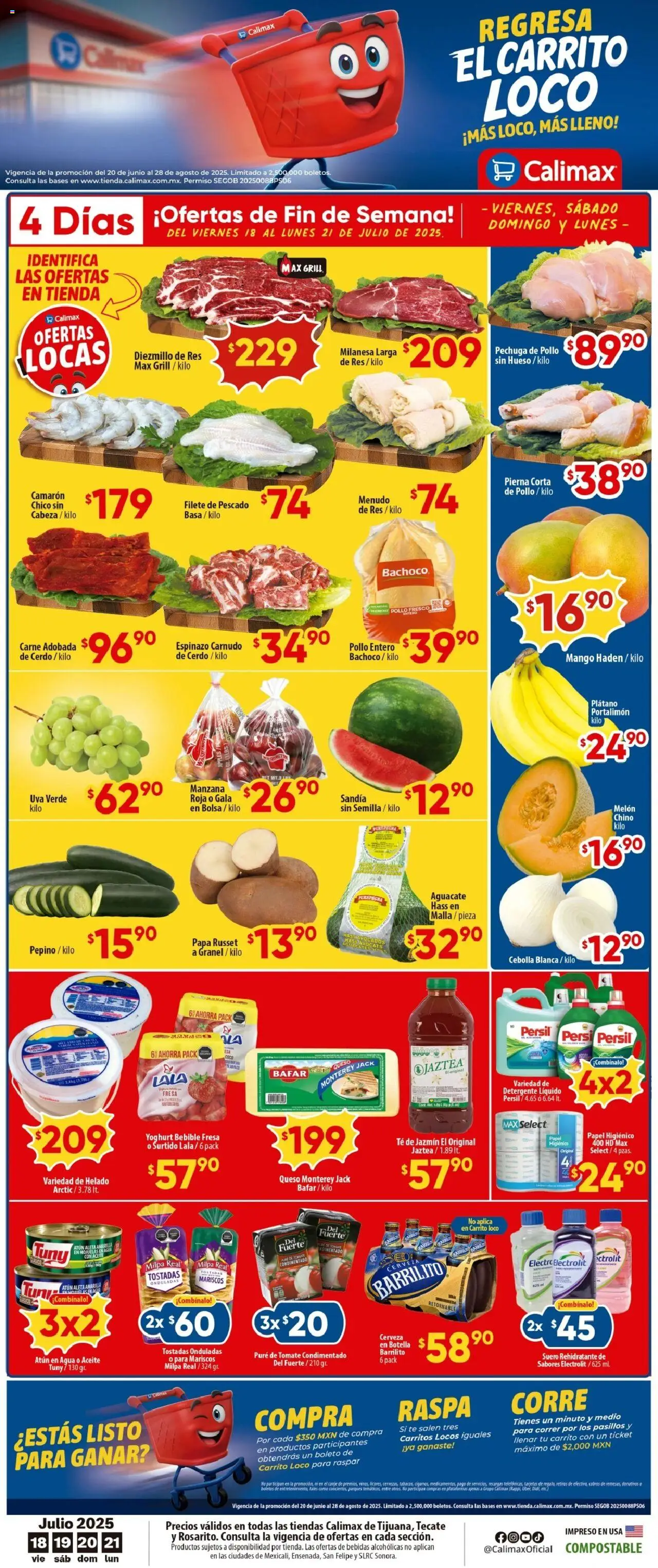 Folleto Tijuana Calimax y sus promociones válidas desde el 18/07/2025 - Número de página 1