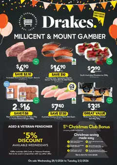 Preview of catalogue Millicent & Mount Gambier from shop Drakes valid 28/01/2026