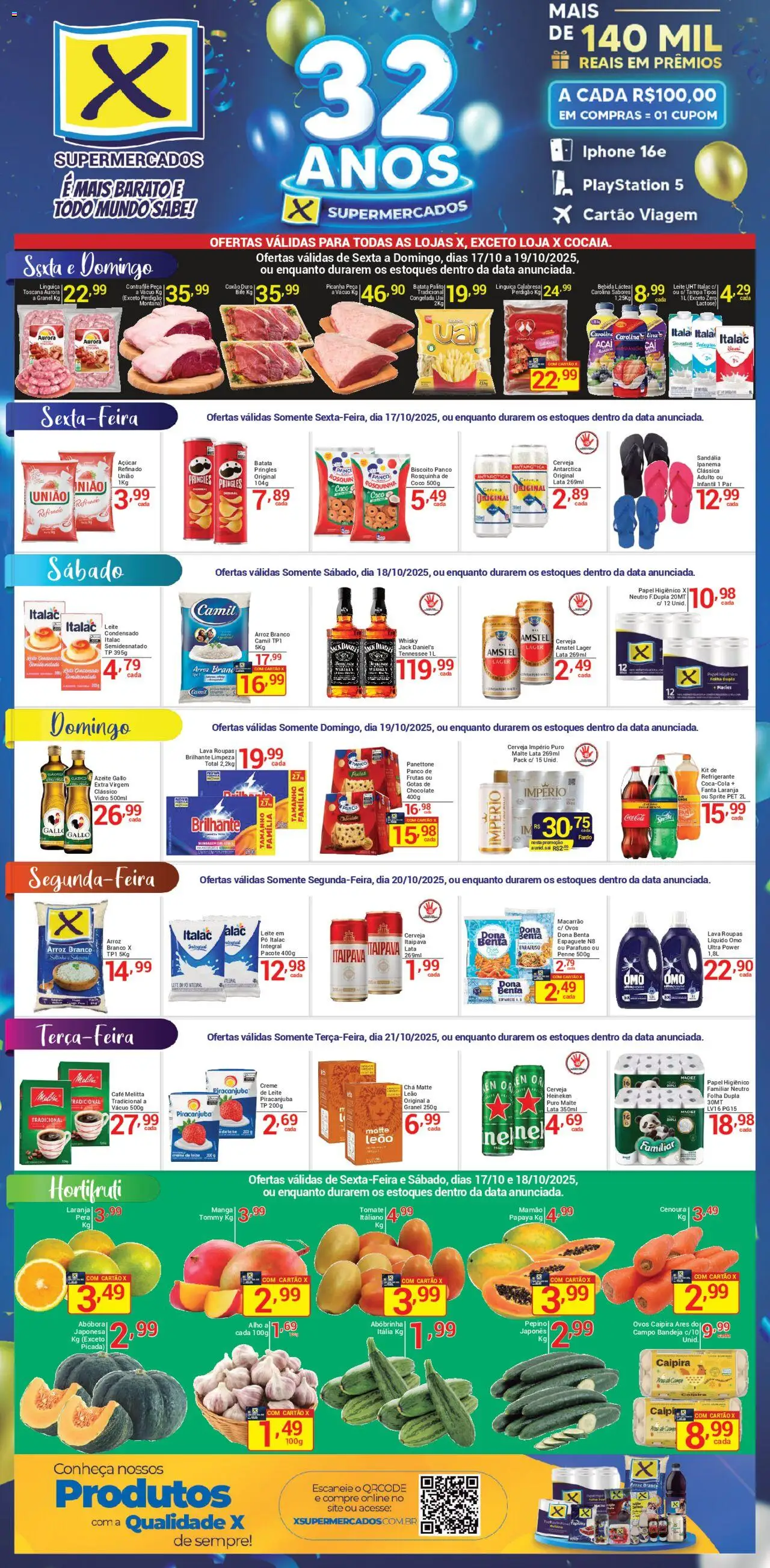 X Supermercados folheto "Ofertas da semana" válido a partir de 17/10/2025 - número de página 1
