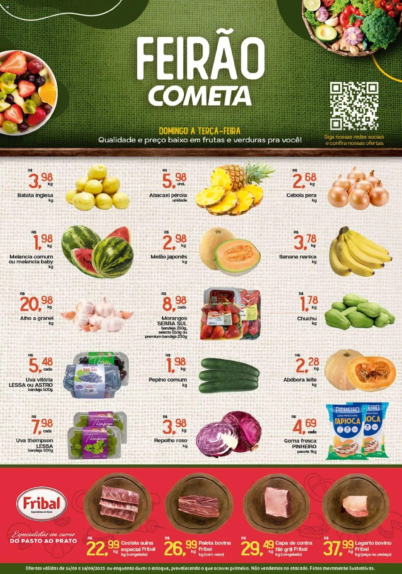 Cometa Supermercados folheto "Ofertas Feirao" válido a partir de 14/09/2025 - número de página 1