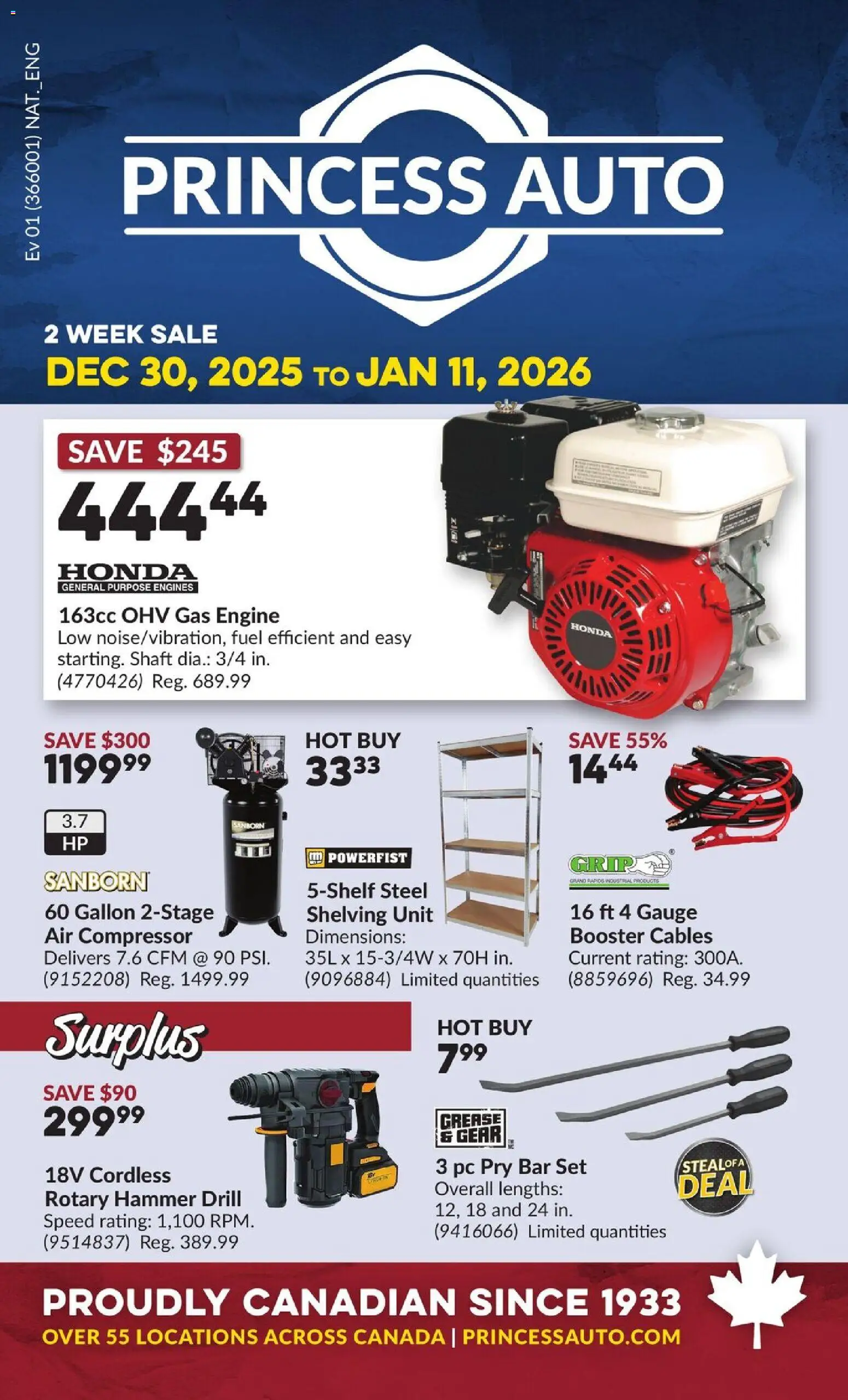 Preview of leaflet 2 Week Sale! from shop Princess Auto is valid from Dec 30, 2025
