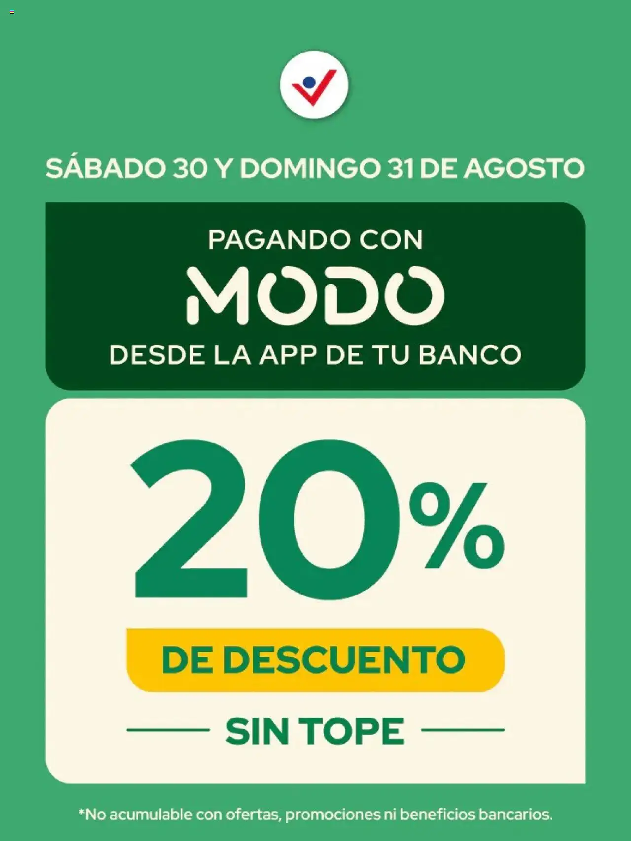 Vital 20% de descuento con Modo del 30/08/2025 >> Catálogo - Banco