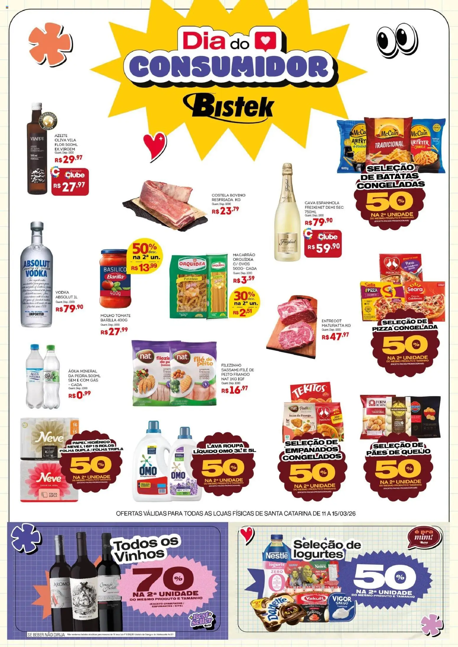 Pré-Visualização do folheto "Bistek Supermercados ofertas Dia do Consumidor" da loja Bistek Supermercados válido a partir de 11/03/2026