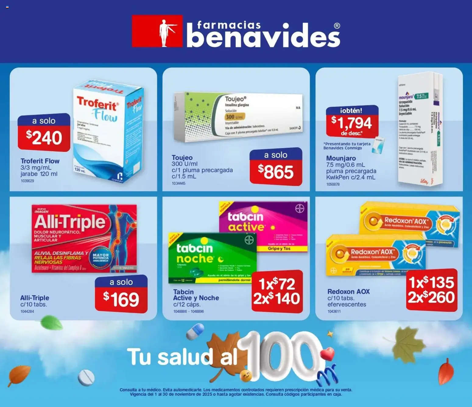 Vista previa las ofertas de la tienda Farmacia Benavides - Catálogo desde el 01/11/2025 - Caja, Jarabe
