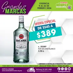 Vista previa las ofertas de la tienda Bodegas Alianza - Catálogo Grandes Marcas desde el 09/02/2026 