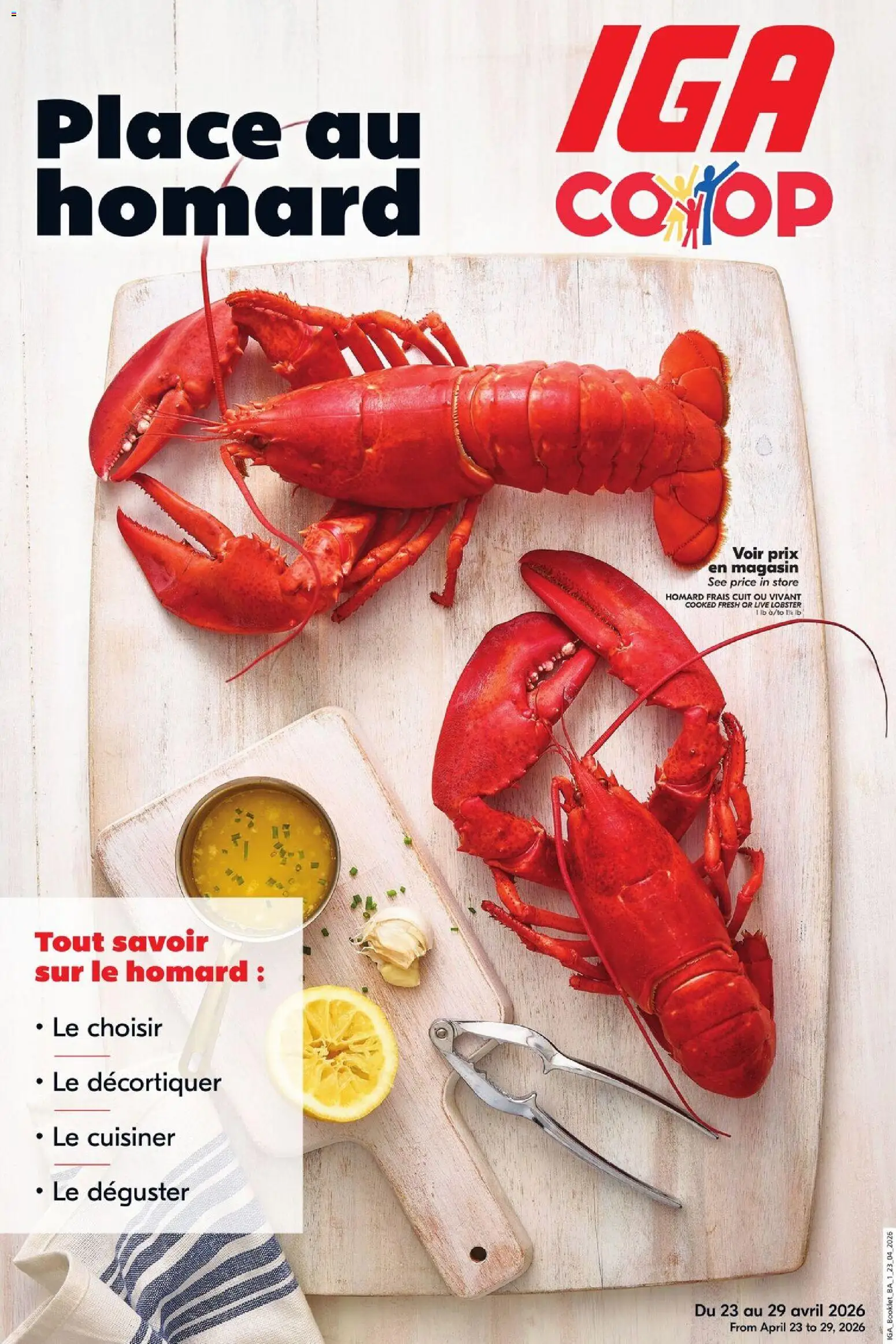 Preview of leaflet IGA circulaire - Place au homard from shop IGA is valid from Apr 23, 2026