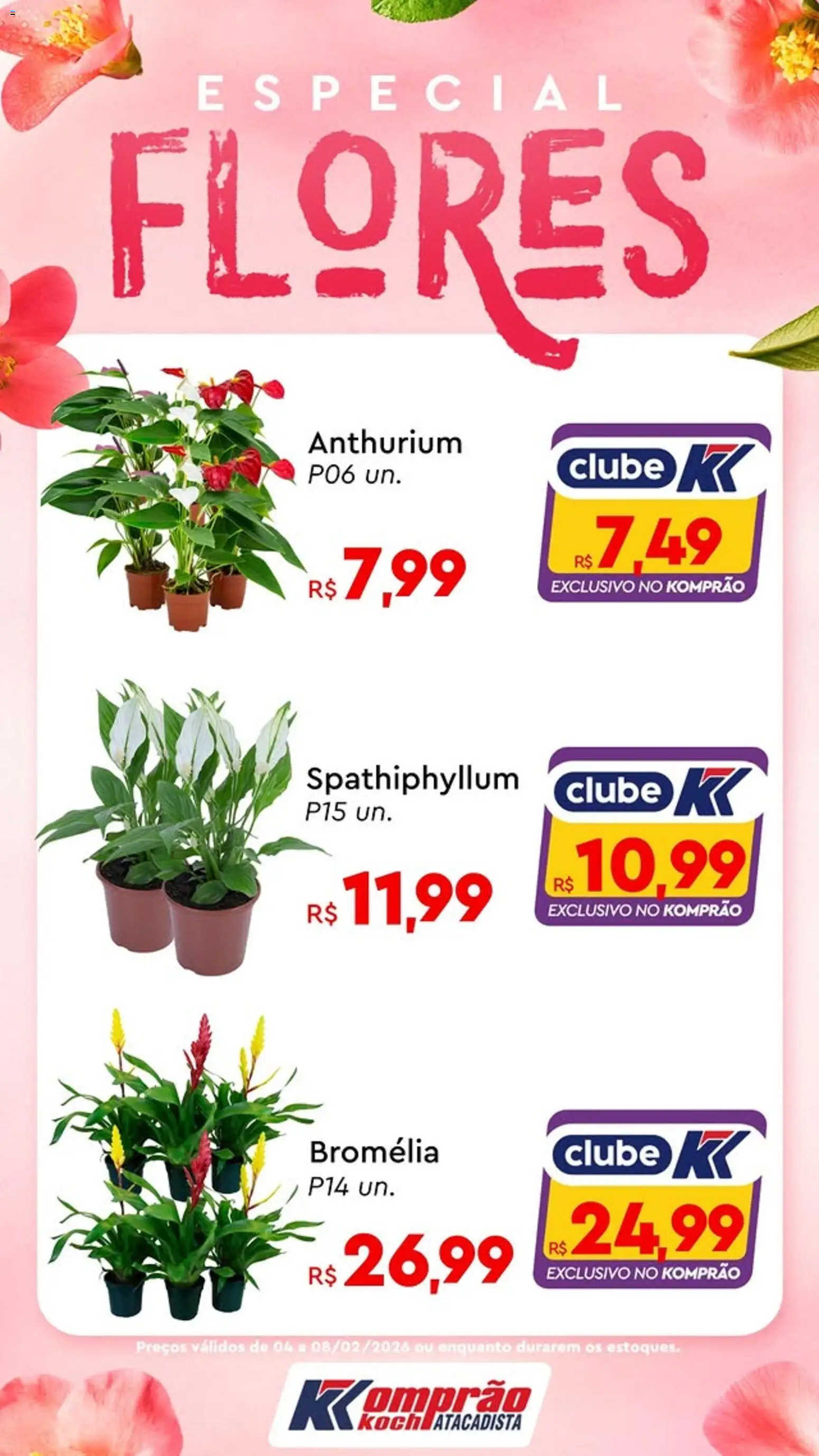 Pré-Visualização do folheto "Ofertas Flores" da loja Komprao Atacadista válido a partir de 04/02/2026