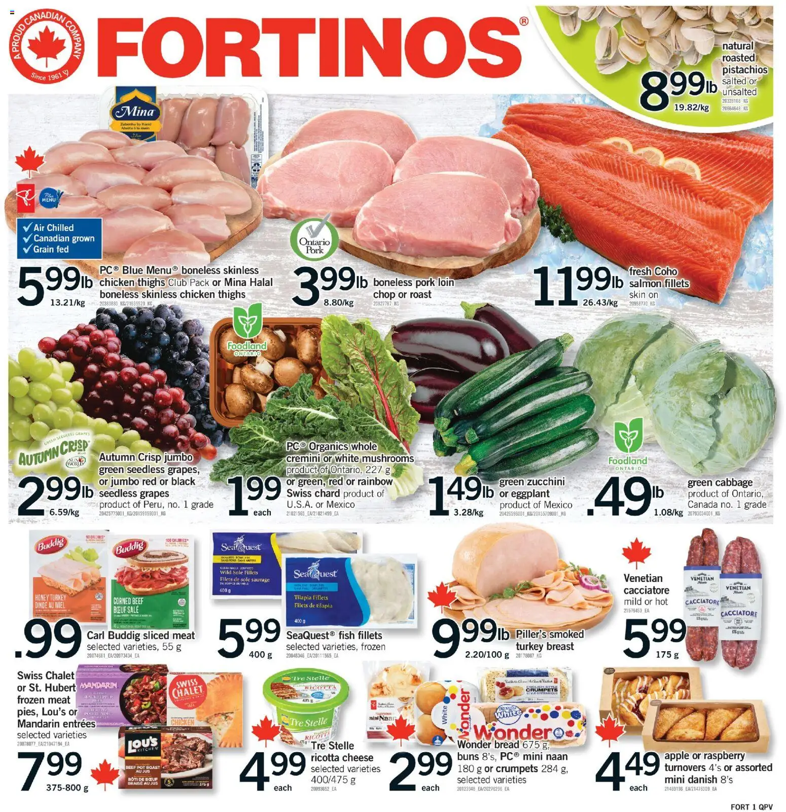 Preview of leaflet Etobicoke from shop Fortinos is valid from Feb 26, 2026 - Turkey, Meat, Pistachios, Tilapia, Eggplant, Cabbage, Ricotta, Turkey breast