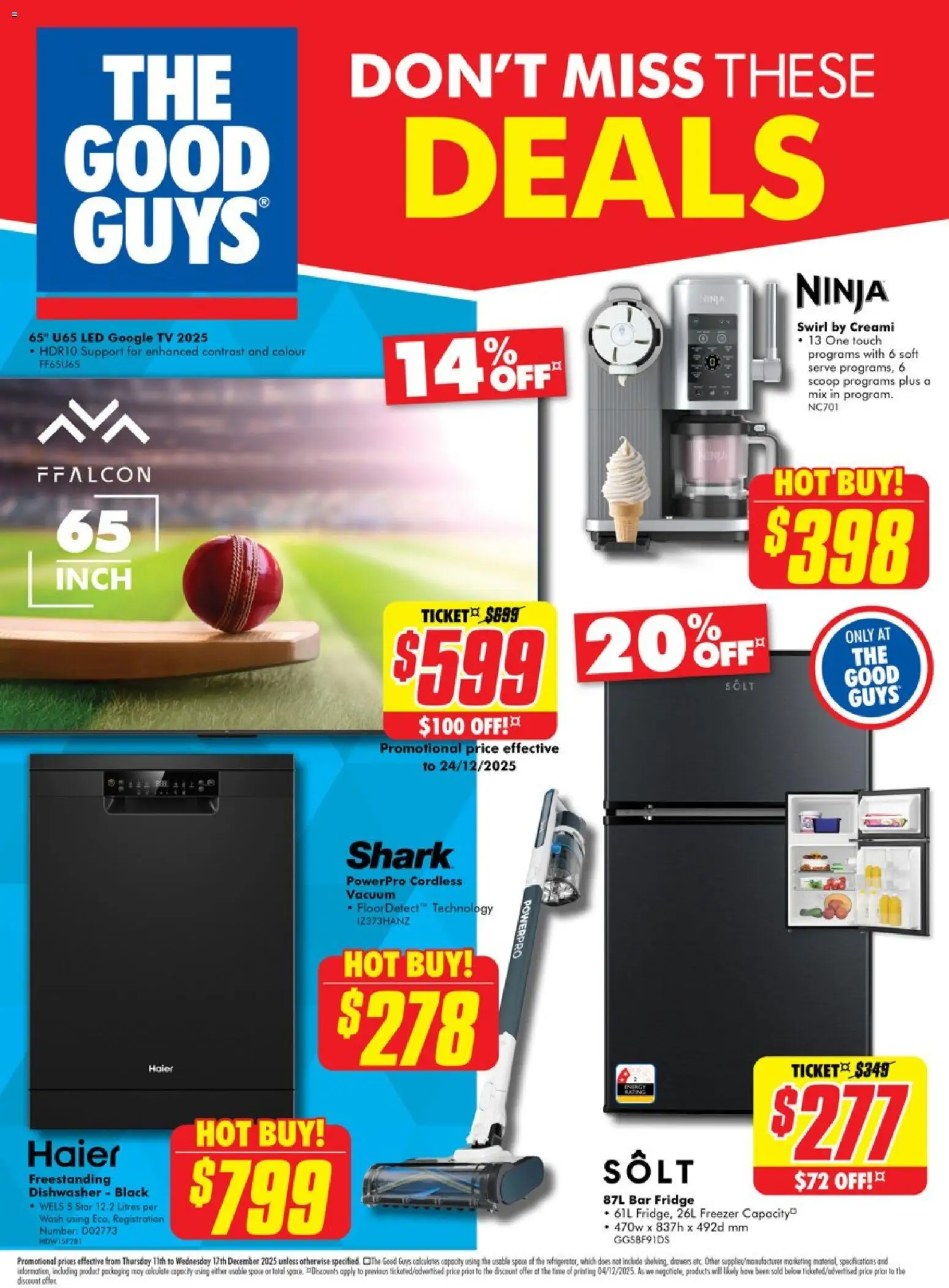 Preview of catalogue Don't Miss These Deals from shop The Good Guys valid 10/12/2025