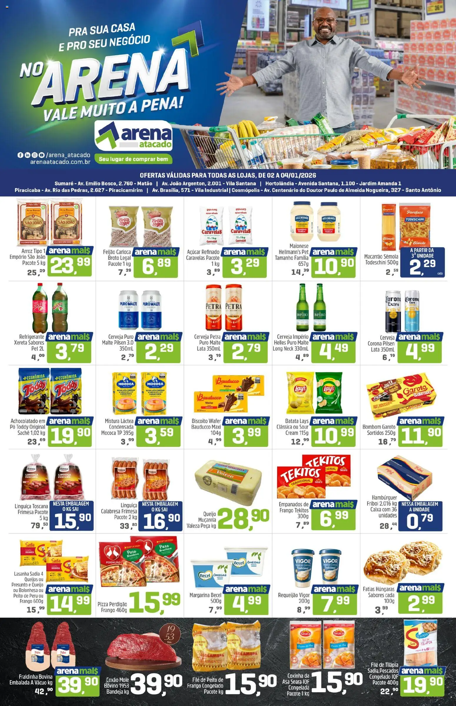 Pré-Visualização do folheto "Ofertas da semana" da loja Arena Atacado válido a partir de 02/01/2026