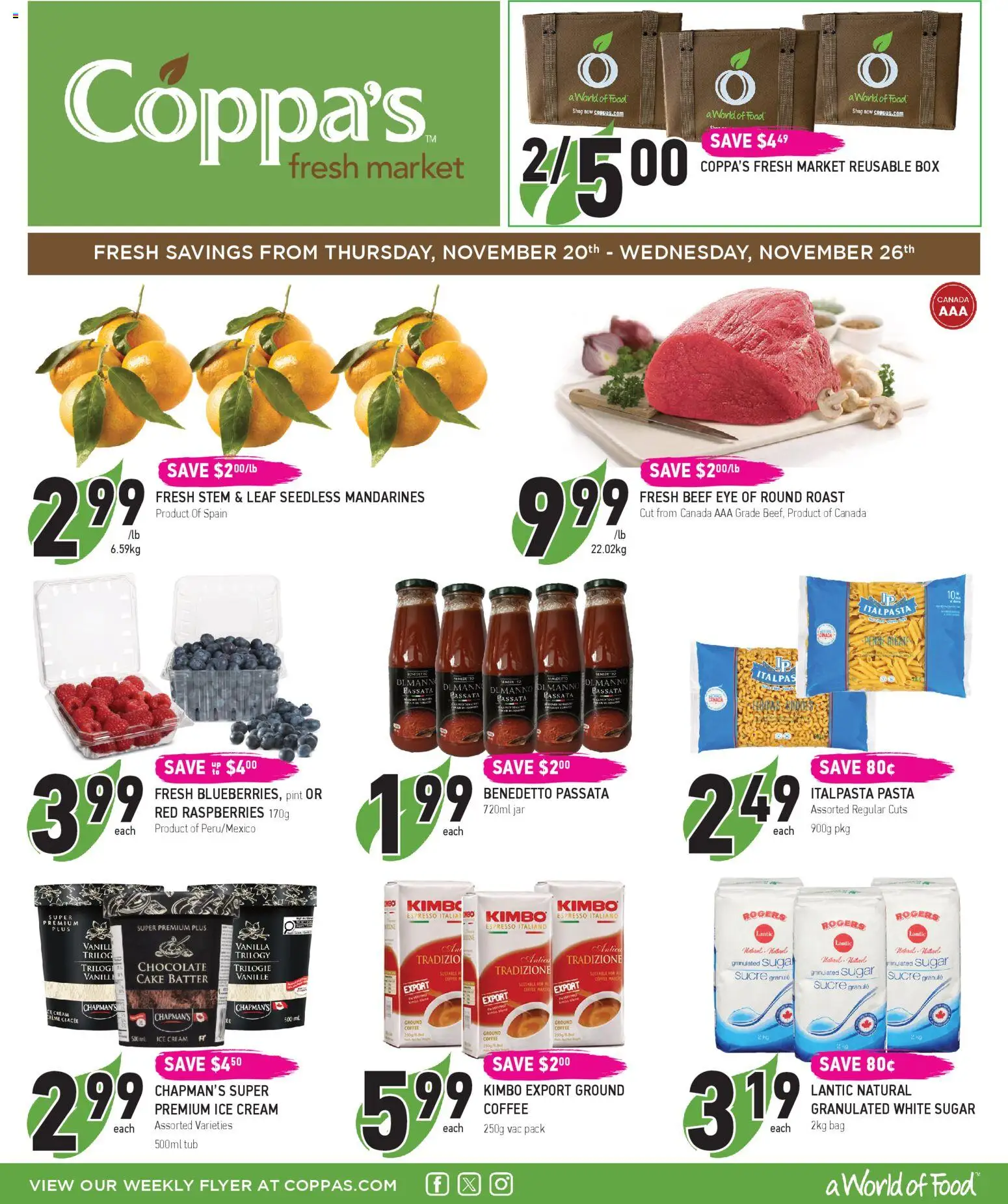 Preview of leaflet Weekly flyer / circulaire from shop Coppas Fresh Market is valid from Nov 20, 2025