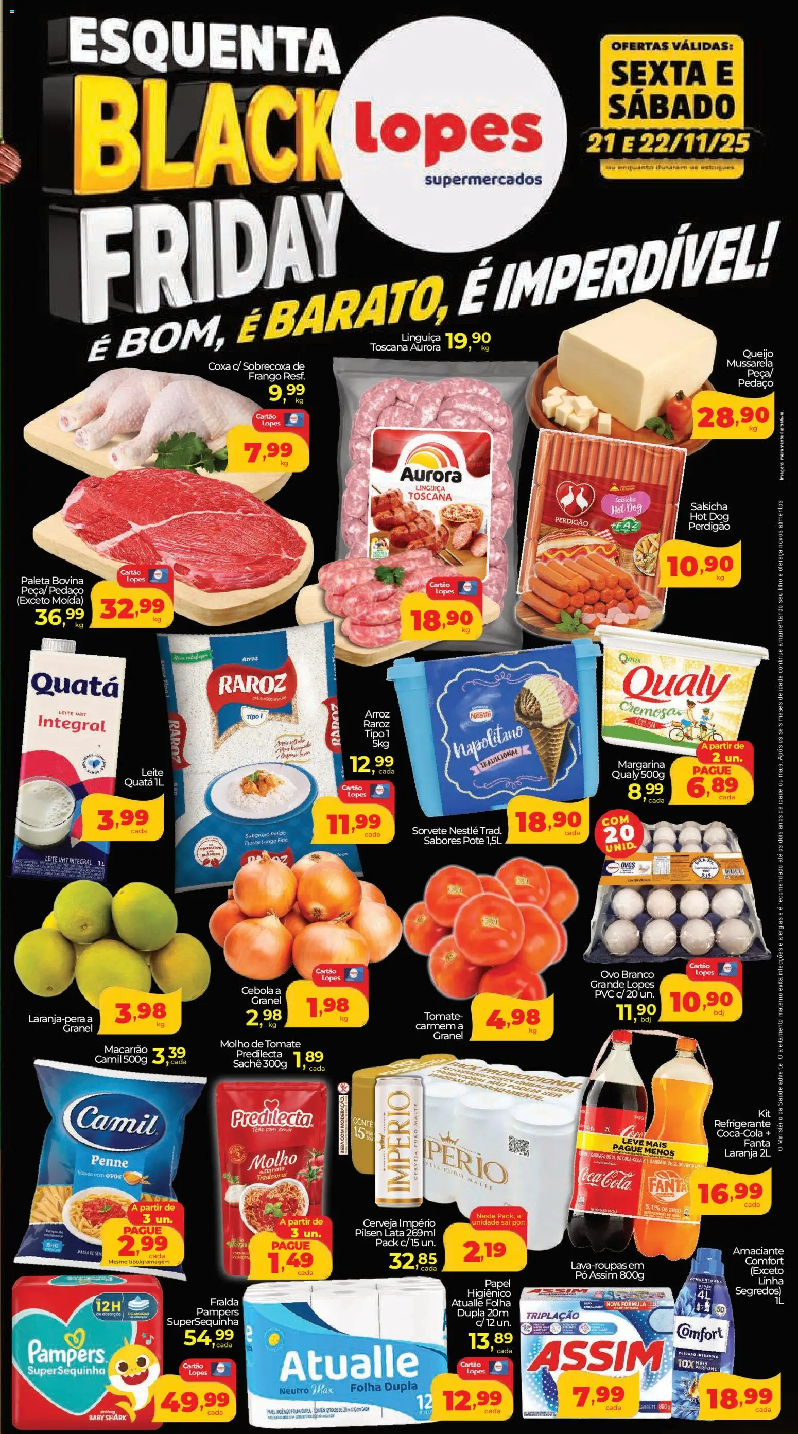 Pré-Visualização do folheto "Black Friday" da loja Lopes Supermercados válido a partir de 21/11/2025