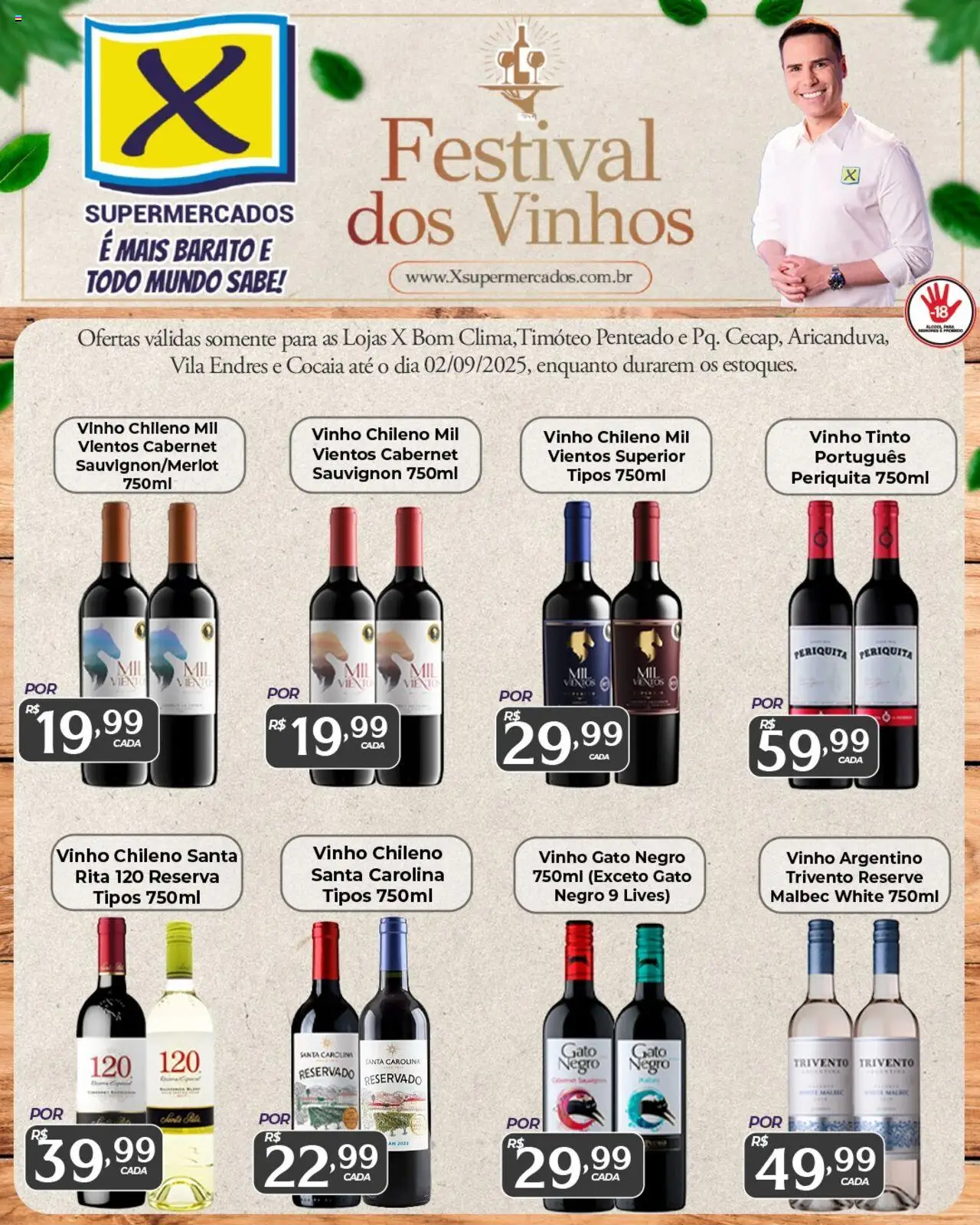 X Supermercados folheto "Ofertas Festival dos Vinhos" válido a partir de 29/08/2025 - número de página 1