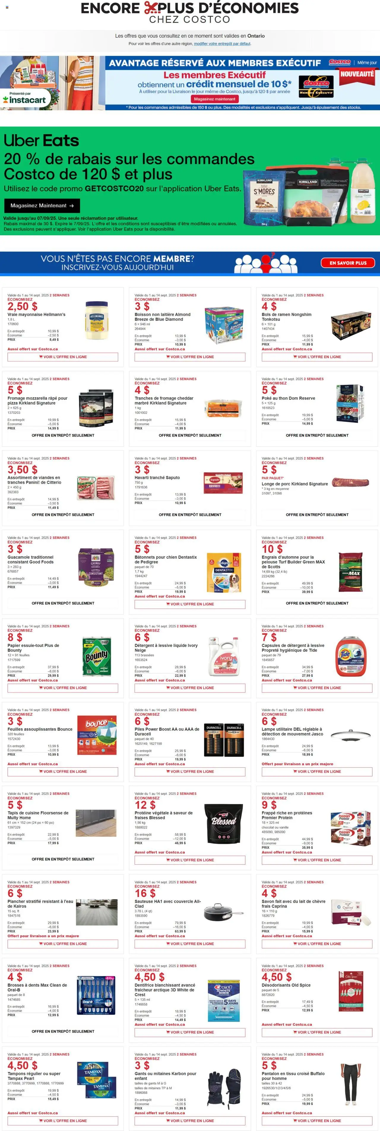 Costco flyer valid from Sep 01, 2025 - page number 1