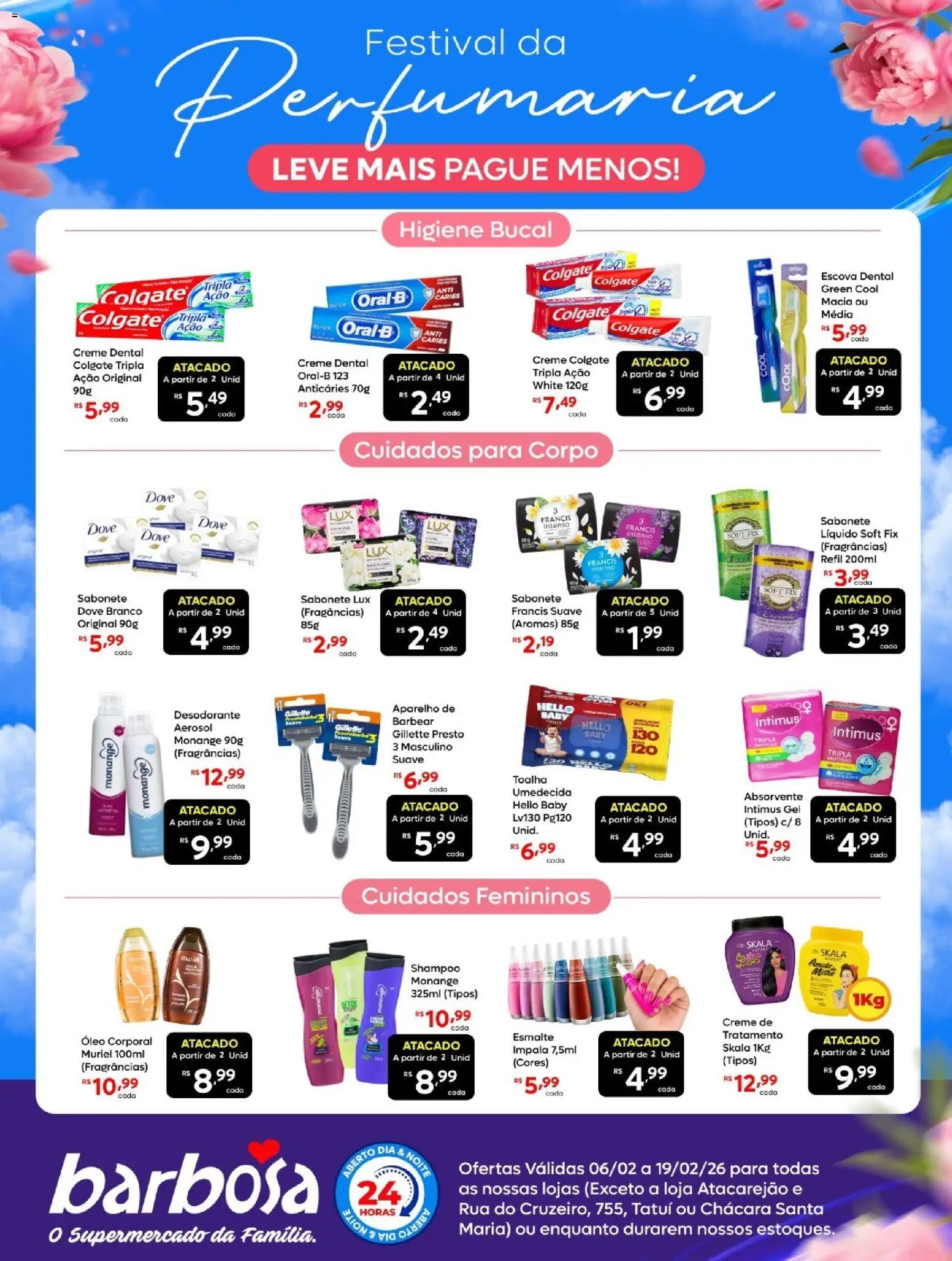 Pré-Visualização do folheto "Ofertas Limpeza e Perfumaria" da loja Barbosa Supermercados válido a partir de 06/02/2026