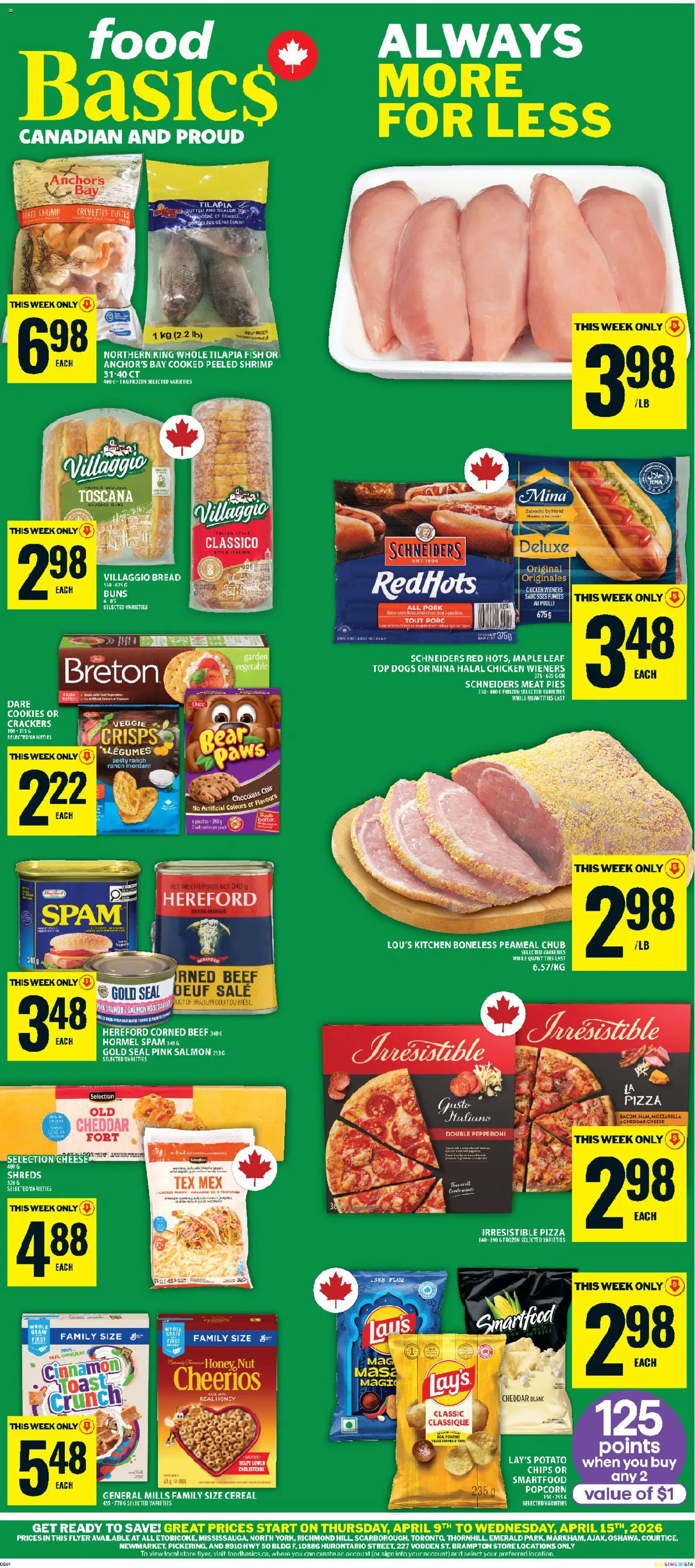 Preview of leaflet Food Basics weekly flyer - Ajax from shop Food Basics is valid from Apr 09, 2026