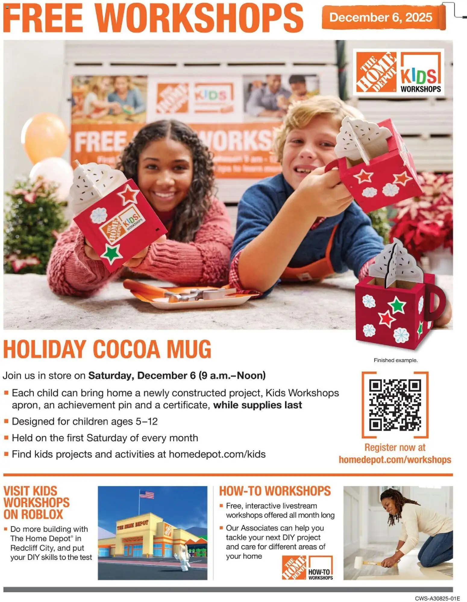 Ad Preview of Home Depot Kids Workshops from 11/29/2025