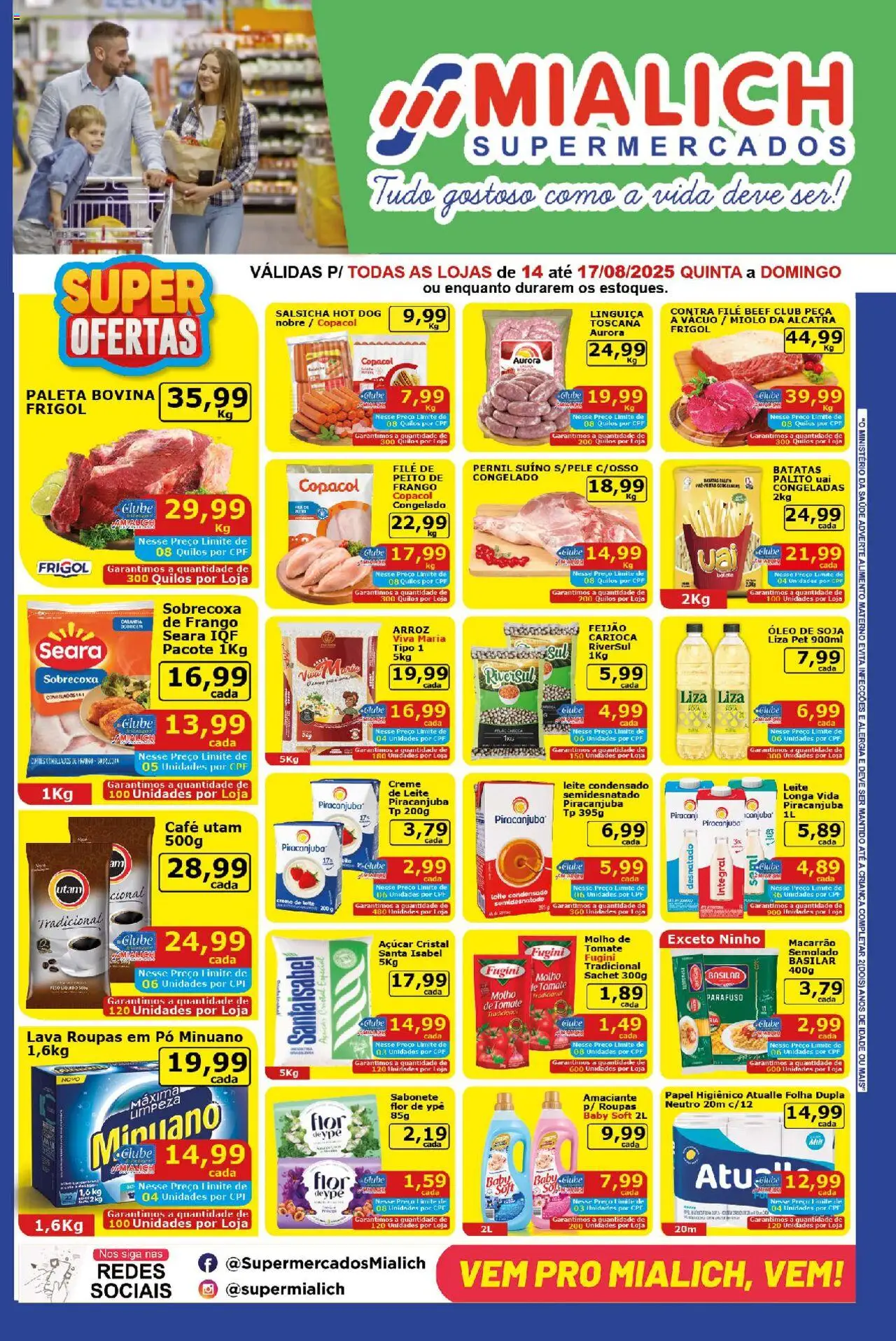 Mialich Supermercados folheto "Ofertas da semana" válido a partir de 14/08/2025 - número de página 1