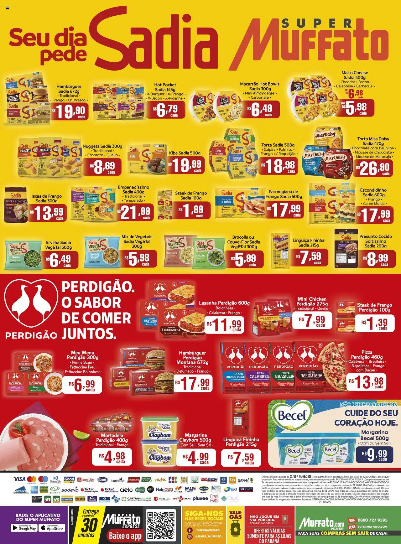 Super Muffato folheto "Ofertas Sadia e Perdigão" válido a partir de 03/09/2025 - número de página 1