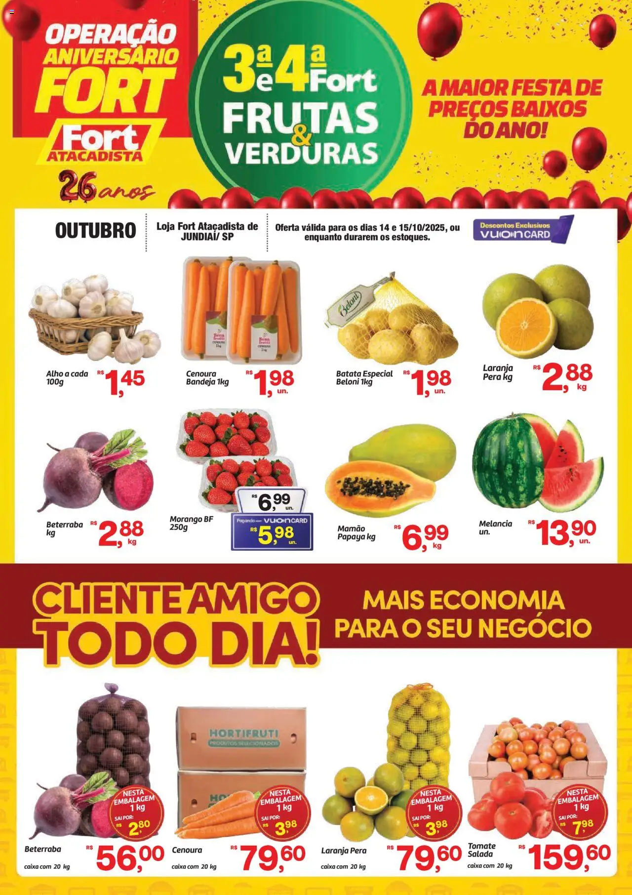 Fort Atacadista folheto "Ofertas Frutas, Verduras" válido a partir de 14/10/2025 - número de página 1