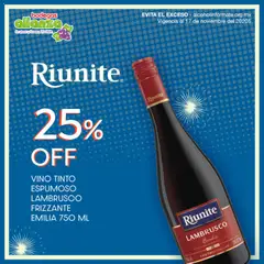 Vista previa las ofertas de la tienda Bodegas Alianza - Catálogo Vino Riunite Lambrusco Frizzante Emilia desde el 06/11/2025 