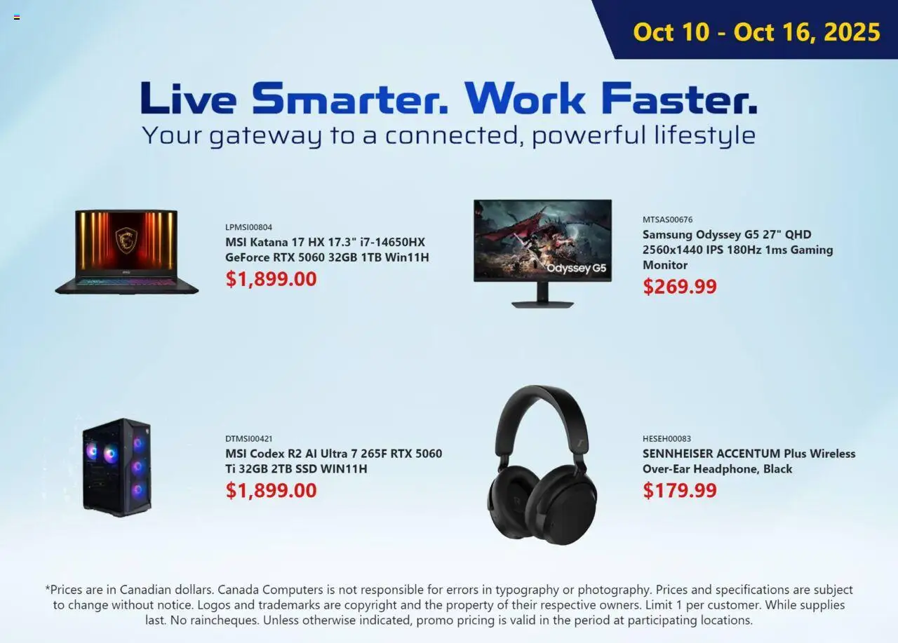 Canada Computers flyer valid from Oct 10, 2025 - page number 1