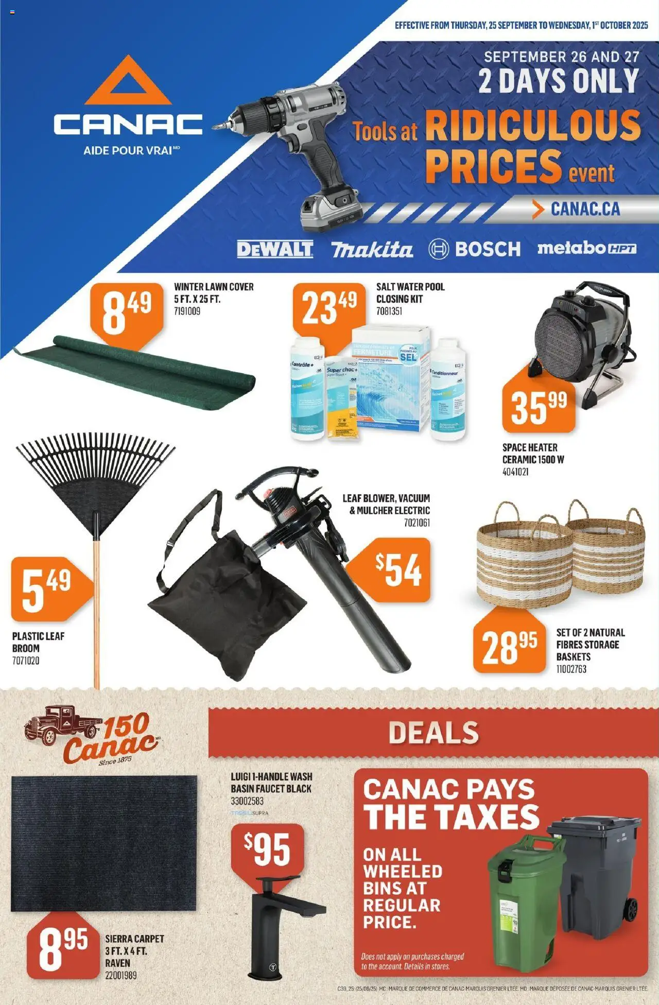 Canac flyer valid from Sep 25, 2025 - page number 1
