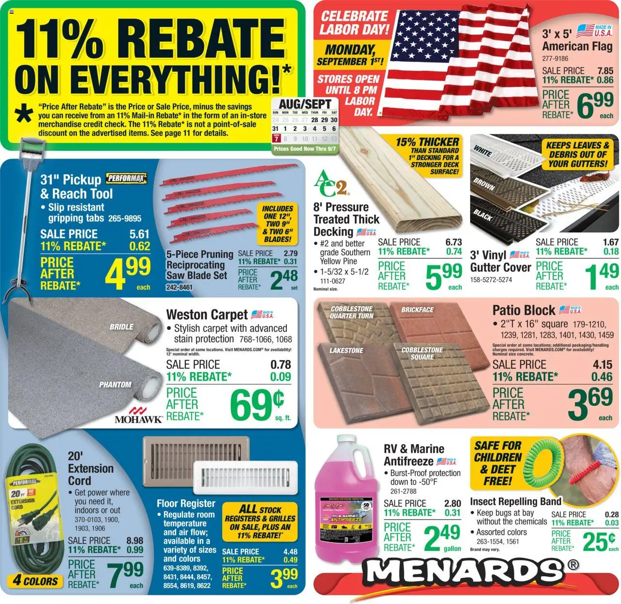 Menards AD from 08/28/2025 >> Weekly ad + Sale ad Preview - Page number 1