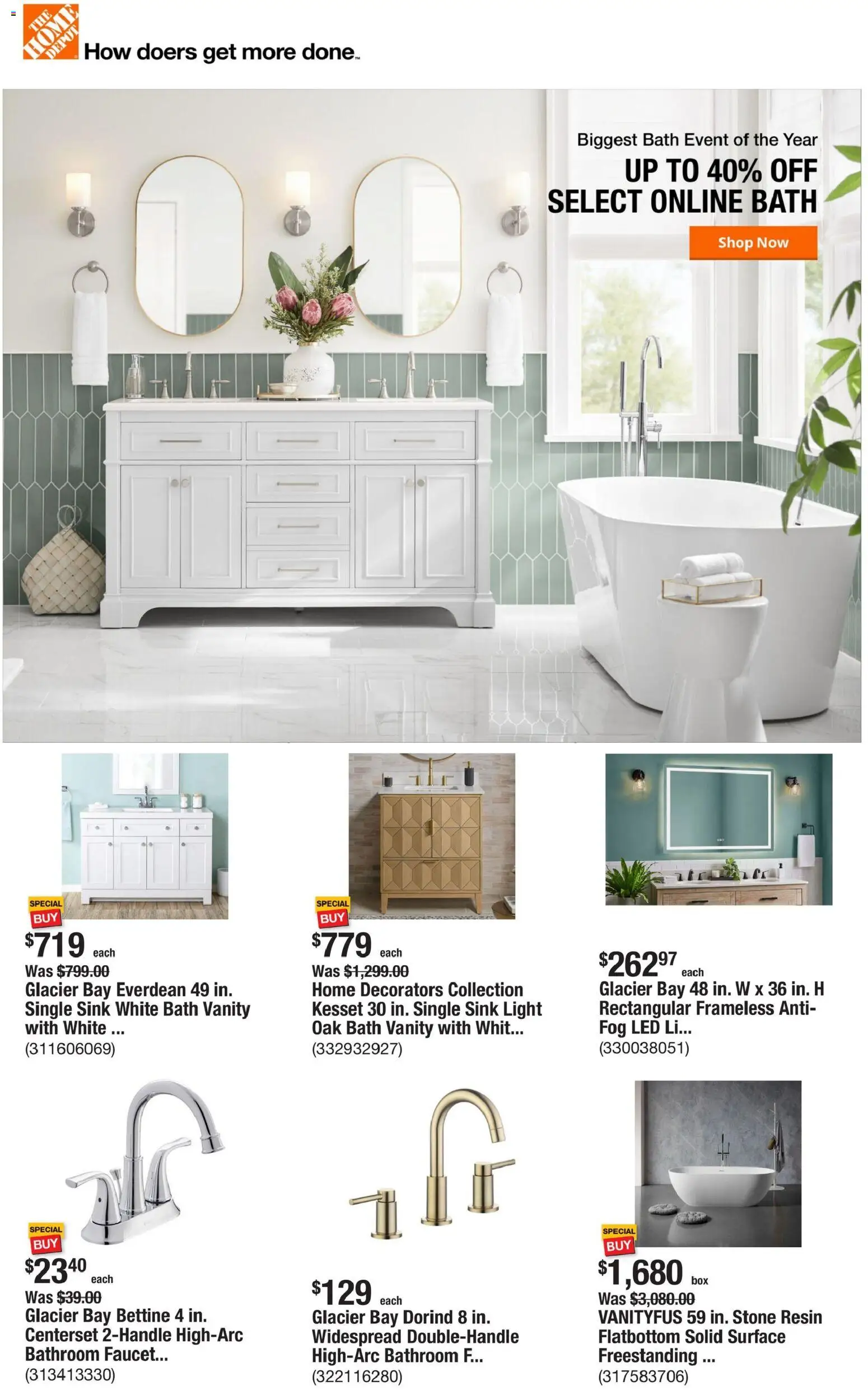 Ad Preview of Home Depot Weekly Ad - GA from 01/15/2026 - Bath