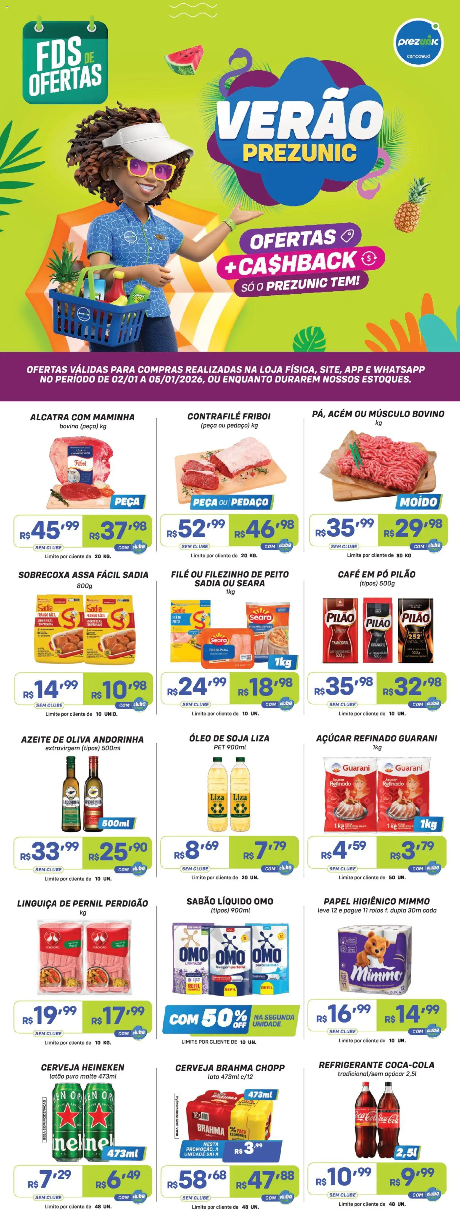 Pré-Visualização do folheto "Encarte" da loja Prezunic válido a partir de 02/01/2026