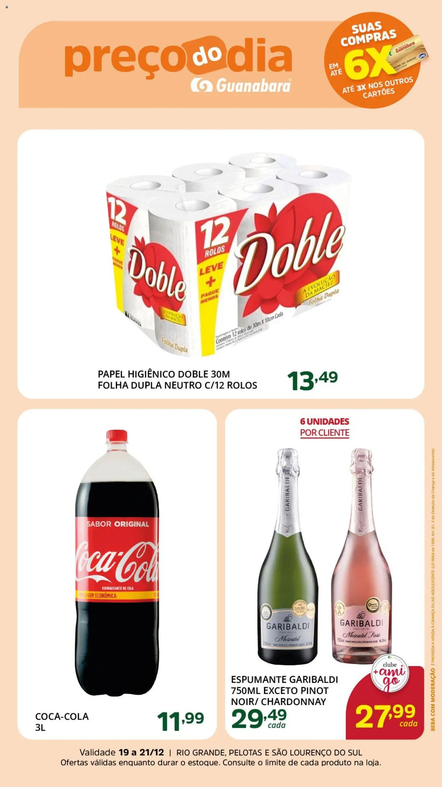 Pré-Visualização do folheto "Ofertas da semana" da loja Supermercado Guanabara válido a partir de 19/12/2025 - Refrigerante, Papel higiênico, Cola, Espumante