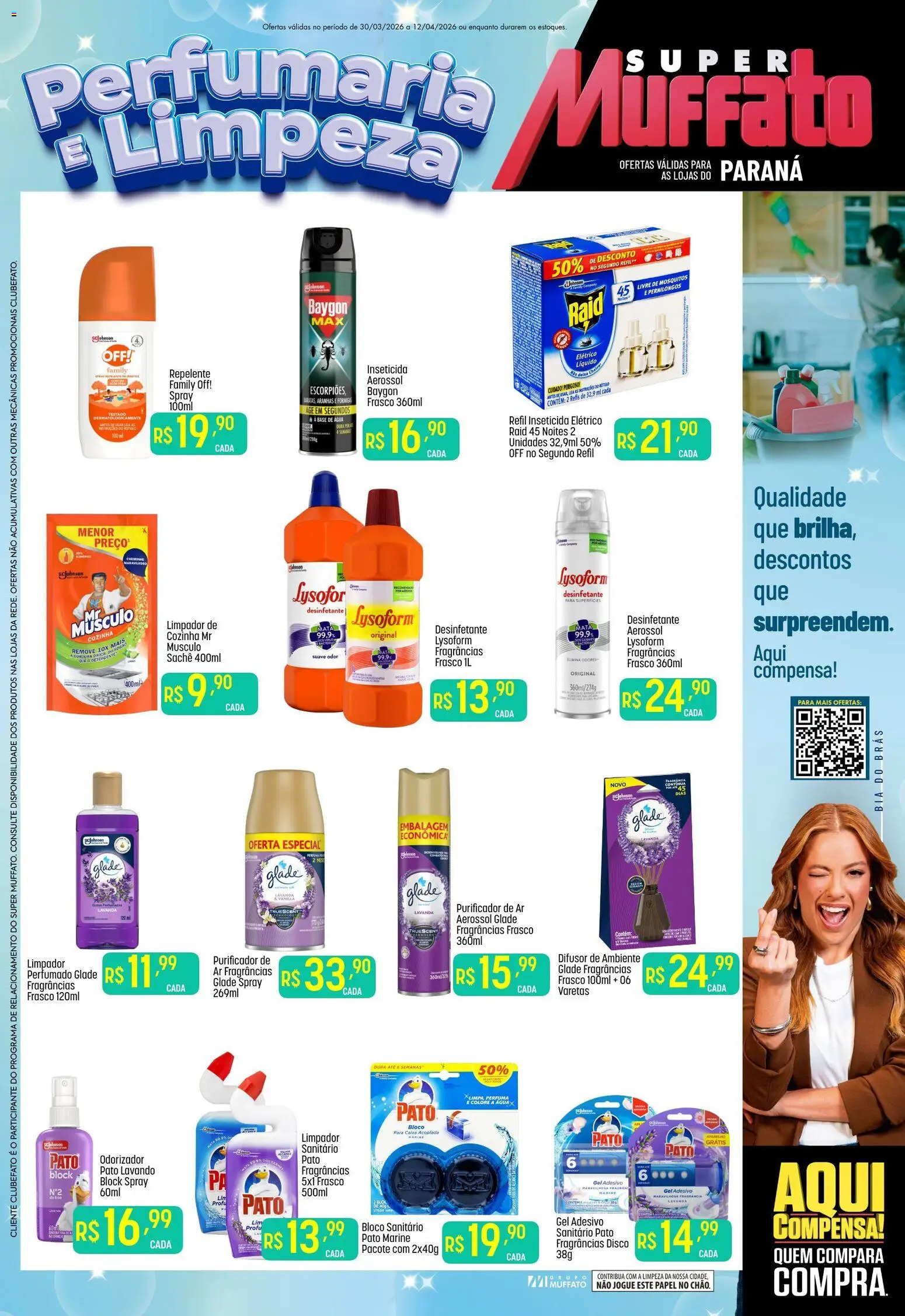 Pré-Visualização do folheto "Super Muffato ofertas Perfumaria e Limpeza" da loja Super Muffato válido a partir de 30/03/2026