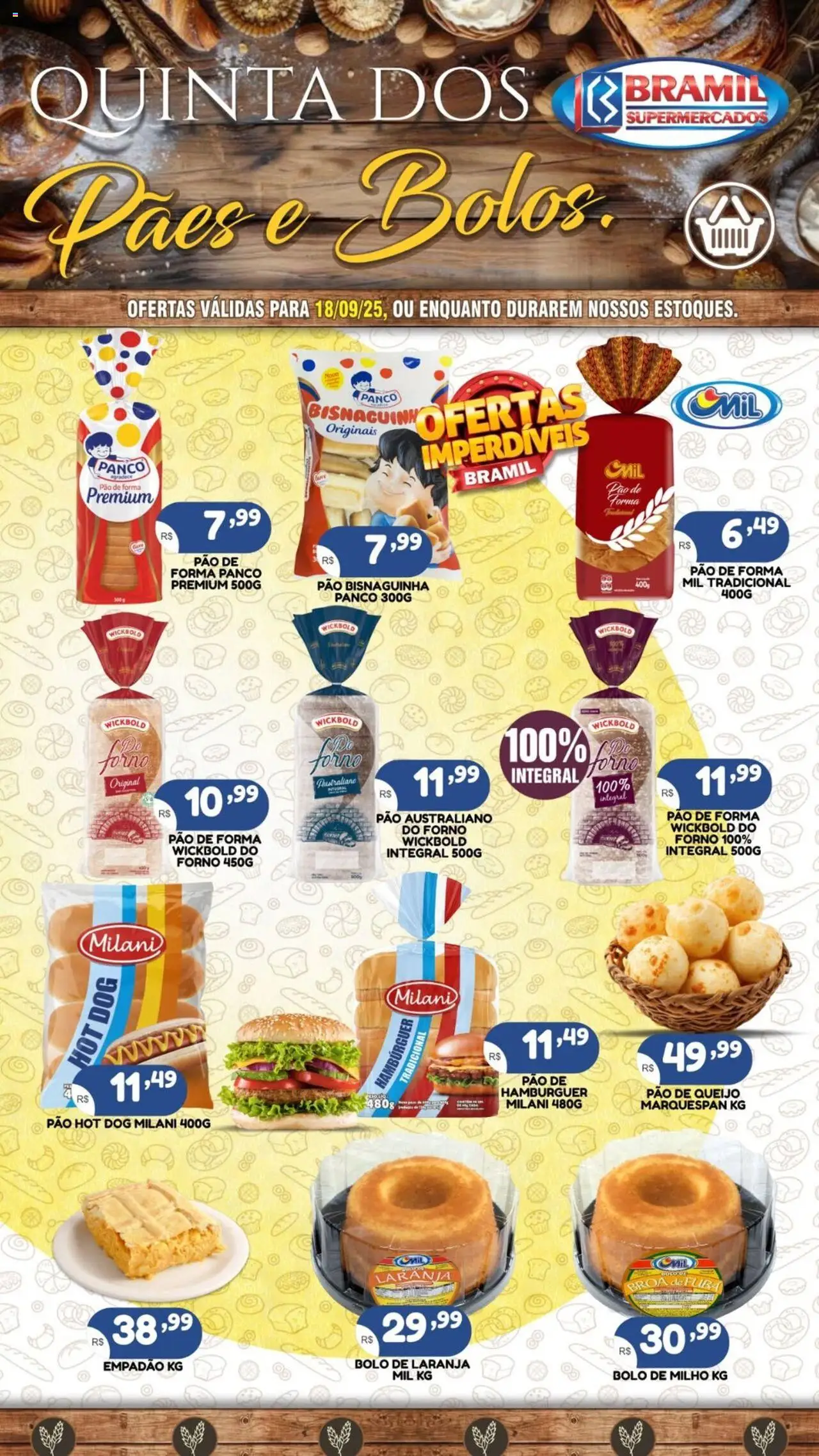 Bramil Supermercados folheto "Ofertas Quinta dos Pães e Bolos" válido a partir de 18/09/2025 - número de página 1
