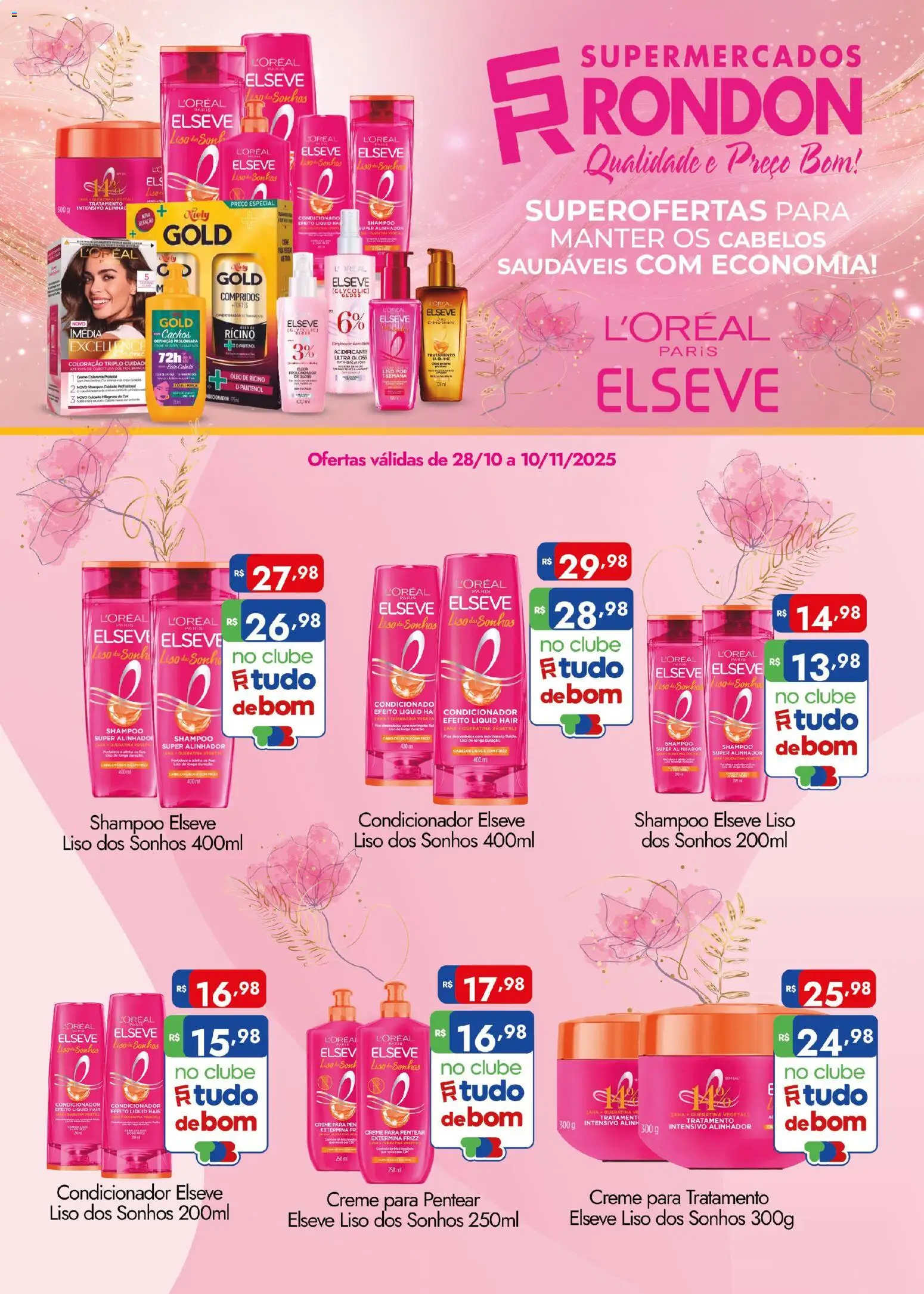 Pré-Visualização do folheto "Ofertas L'Oreal" da loja Supermercados Rondon válido a partir de 28/10/2025