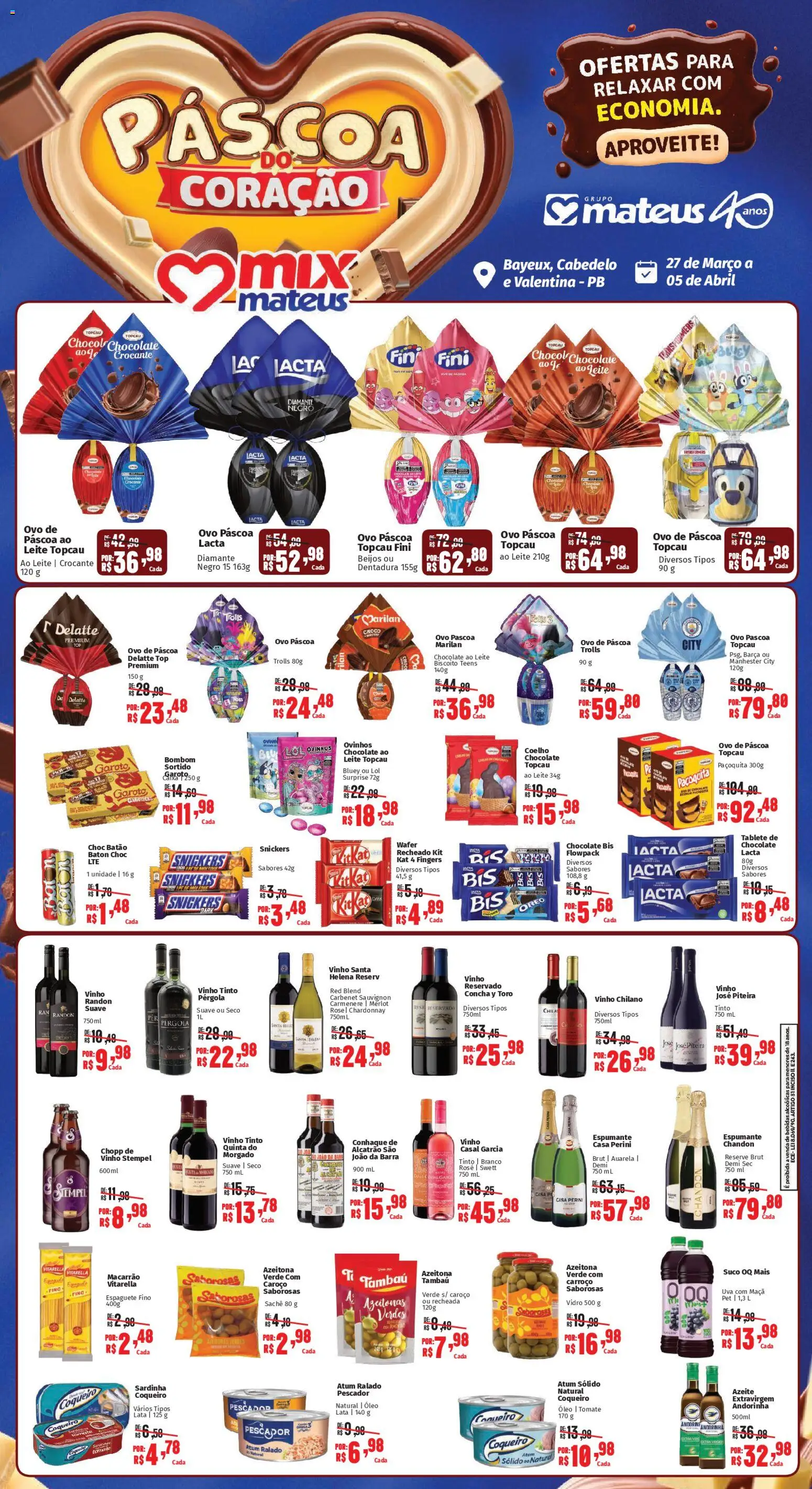 Pré-Visualização do folheto "Mateus ofertas Festival de Páscoa" da loja Mateus válido a partir de 27/03/2026