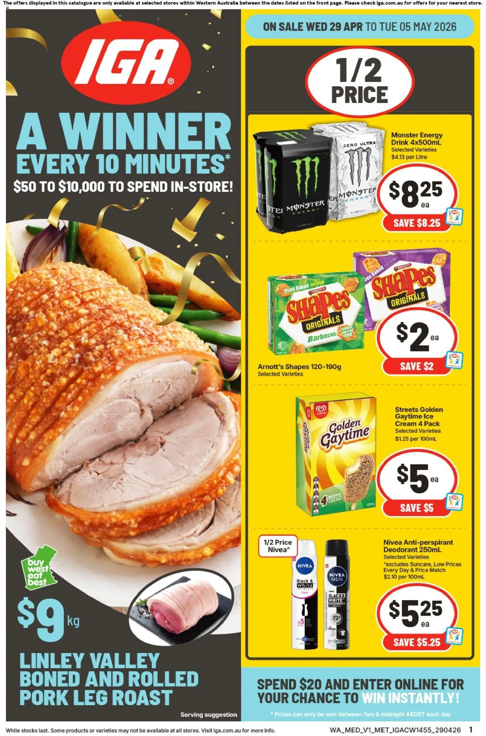 Preview of catalogue IGA catalogue WA Medium Metro from shop IGA valid 29/04/2026